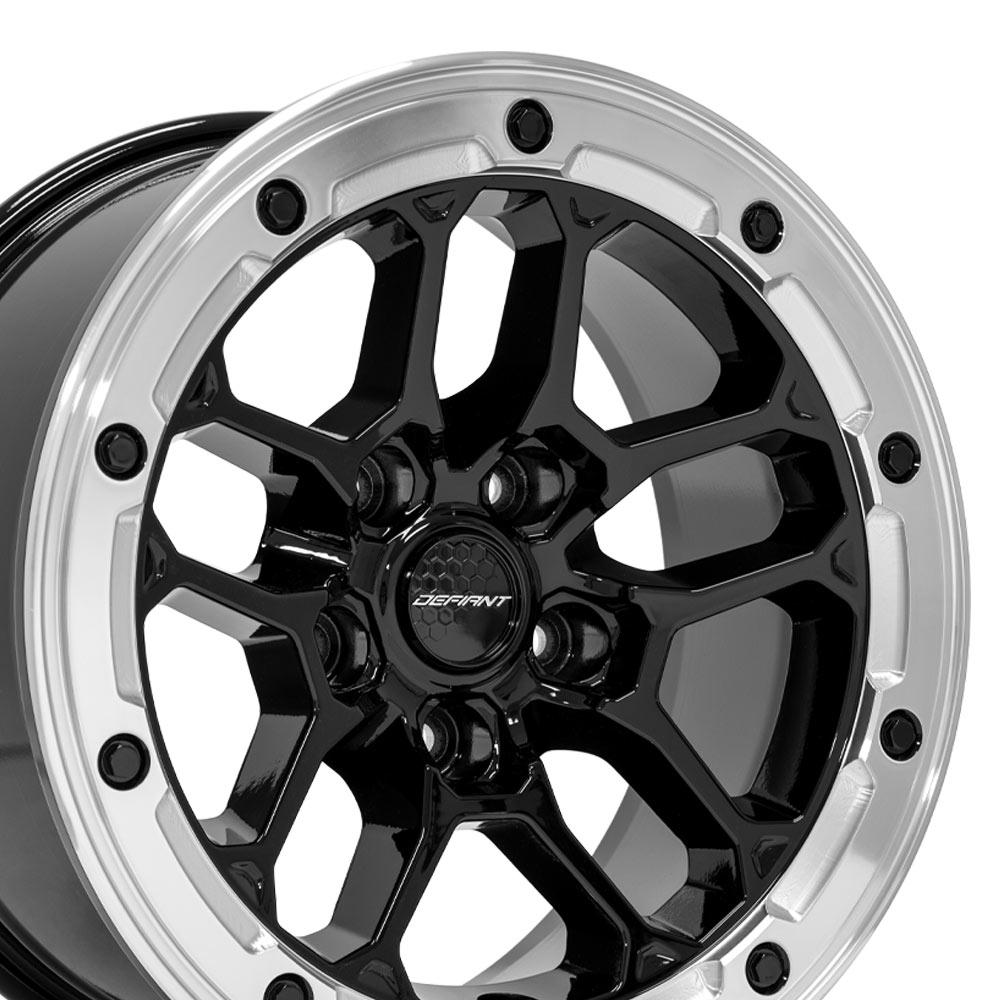 DEFIANT DF01 17x8 5x5" +12et in Gloss Black w/ Milled Ring-SR1 Performance