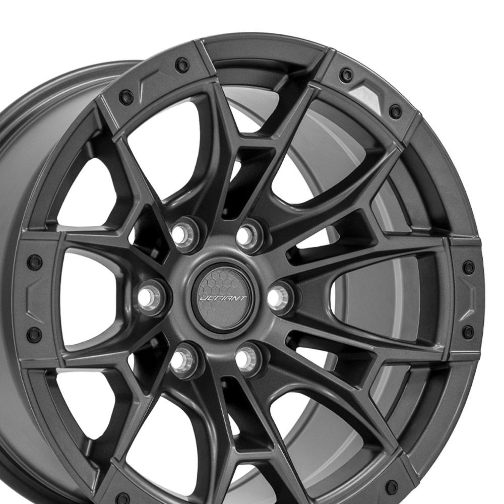 DEFIANT DF04 17x9 6x135mm +12et in Dark Satin Charcoal-SR1 Performance