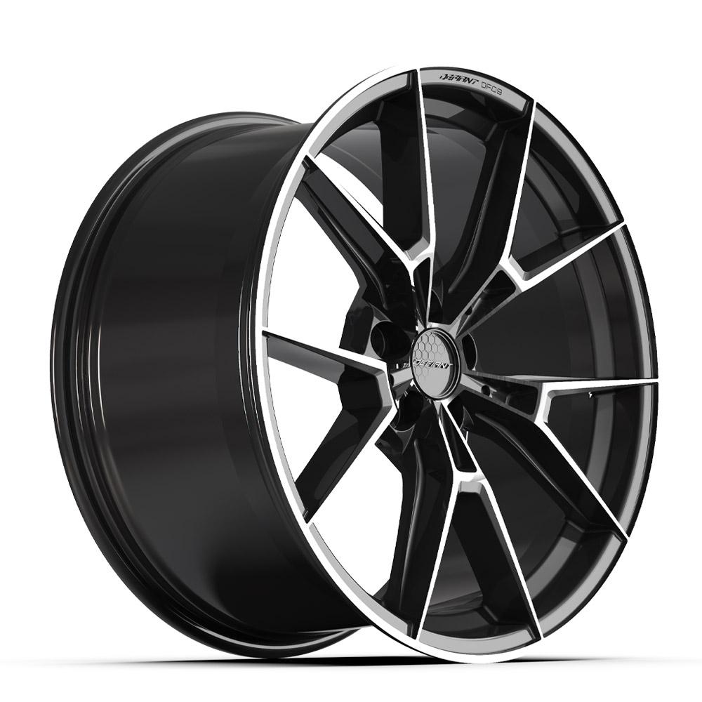 DEFIANT DF09 20x10 5x120mm +35et in Black Machined w/ Tinted Clear-SR1 Performance