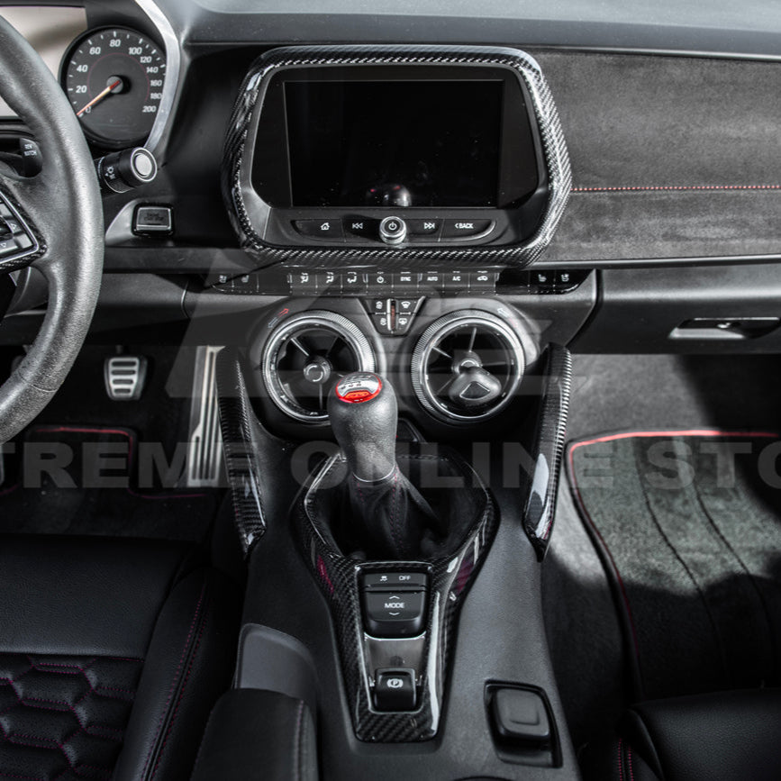 2019-24 Camaro Dash Radio Dry Carbon Fiber Trim Cover
