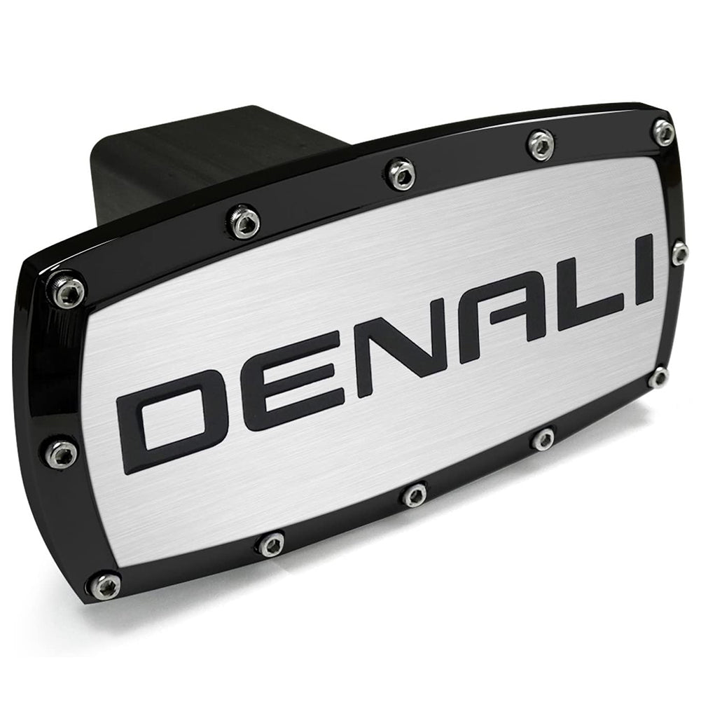GMC Denali Billet Aluminum Tow Hitch Cover with Black Trim-SR1 Performance