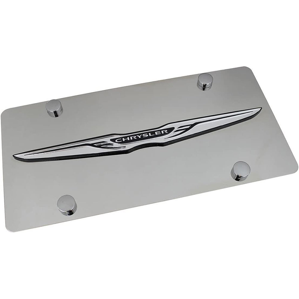 Chrysler License Plate - Stainless Steel with Wing Logo-SR1 Performance