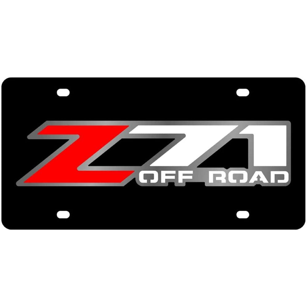 Chevrolet Z71 Offroad License Plate - Black Acrylic-SR1 Performance