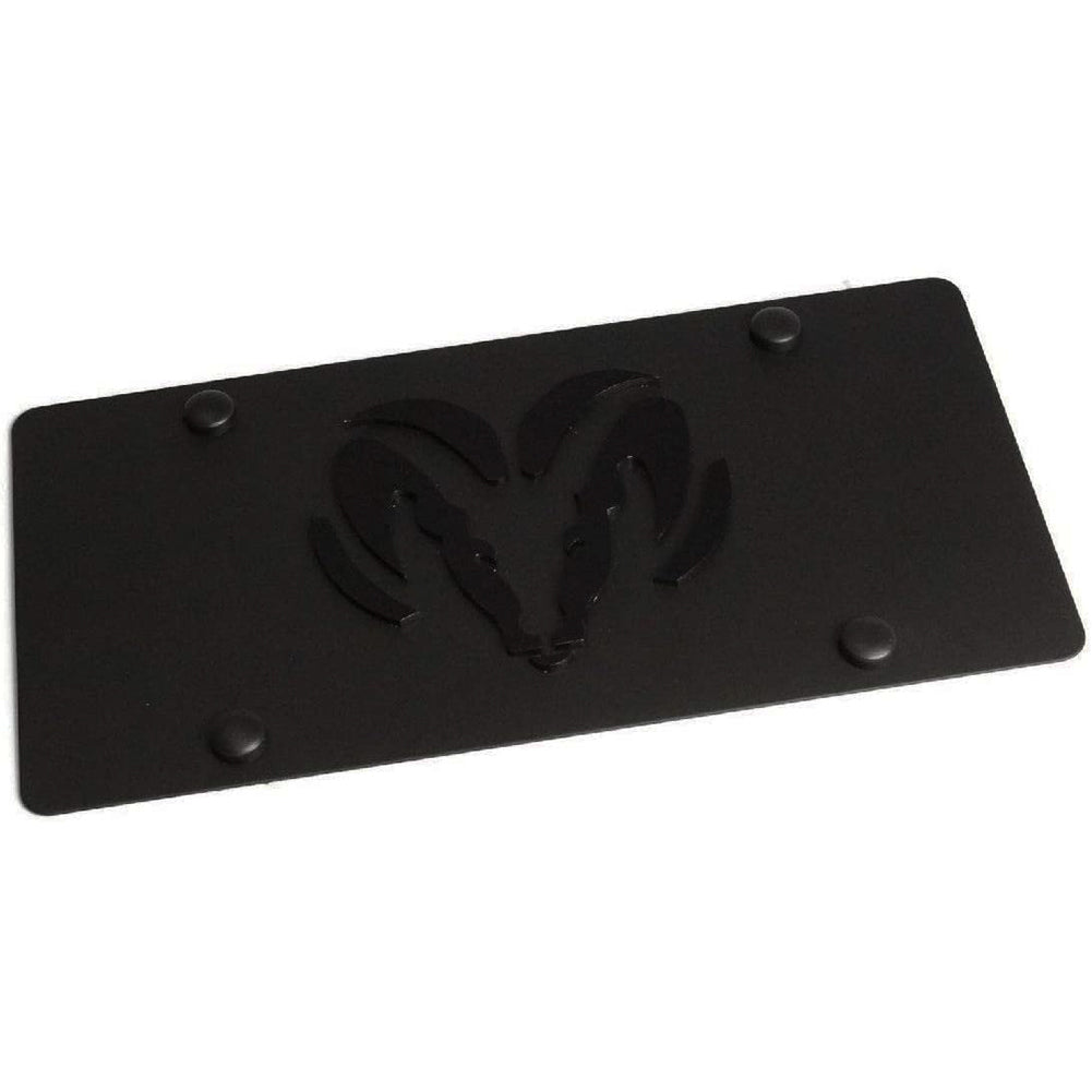 Dodge Ram License Plate - Black Carbon Steel with Black Logo-SR1 Performance