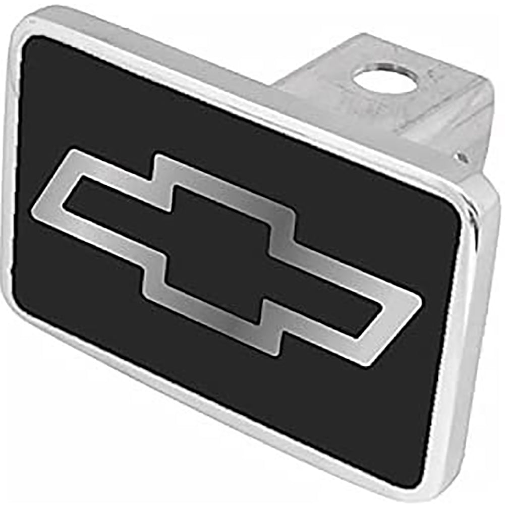 Chevrolet Bowtie Tow Hitch Cover - Black with Silver Logo-SR1 Performance