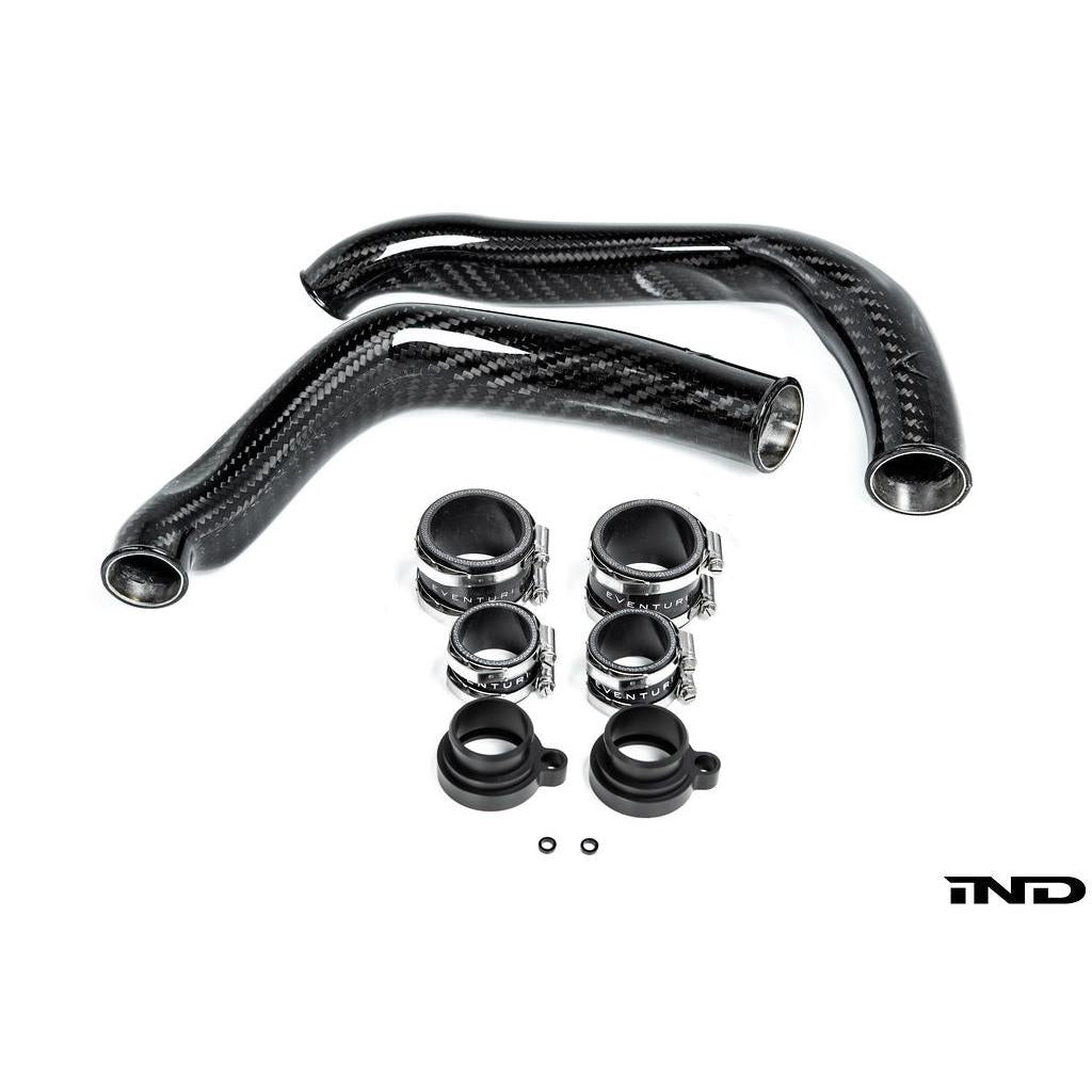 Eventuri BMW F8X M2C M3 M4 S55 Black Carbon Charge Pipe Set - Gloss-SR1 Performance