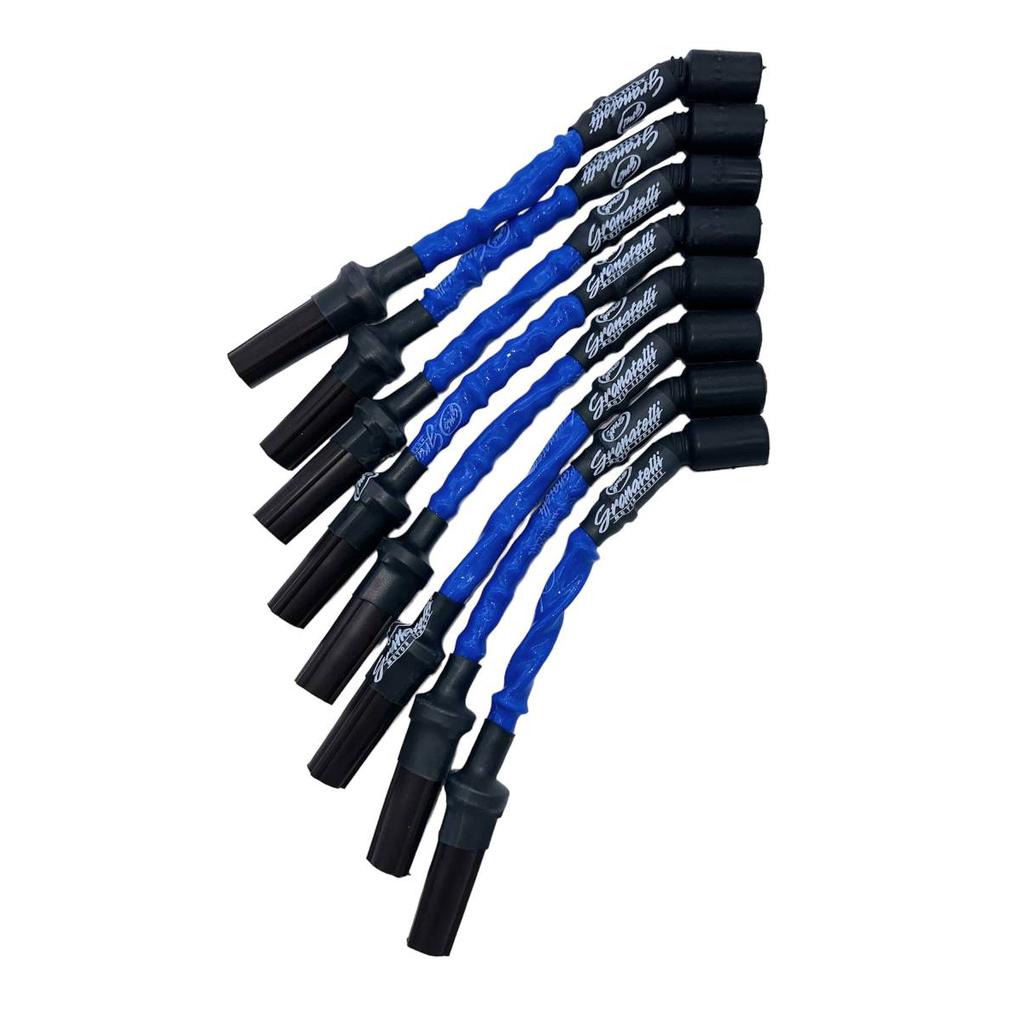 Granatelli 12-inch blue 0-Ohm spark plug wires combine added