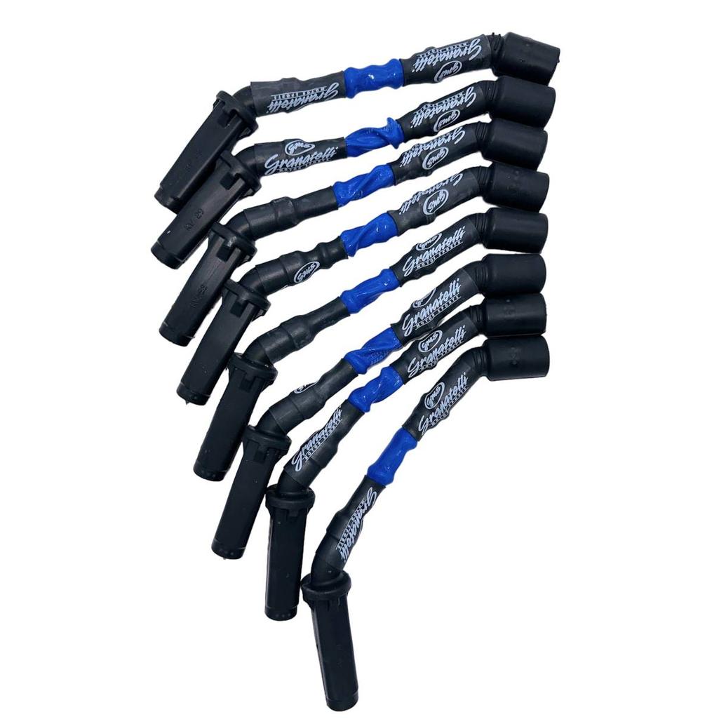 Granatelli 8-inch blue 0-Ohm spark plug wires give LS