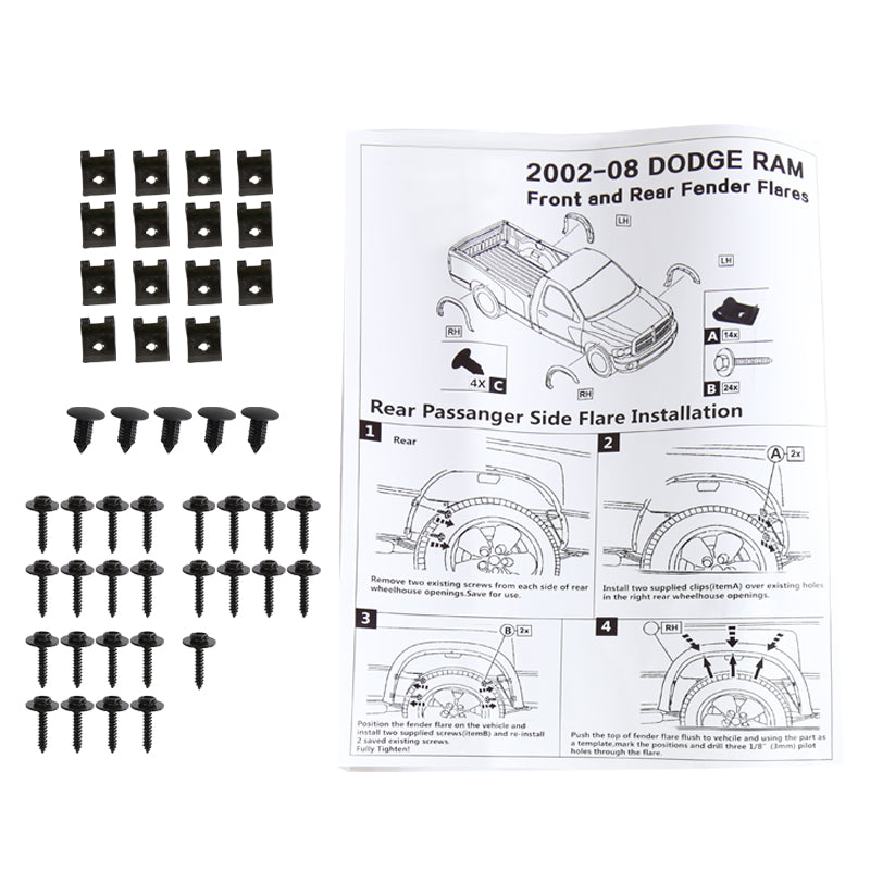 2002-2009 Dodge RAM Smooth Factory OE Style Fender Flares