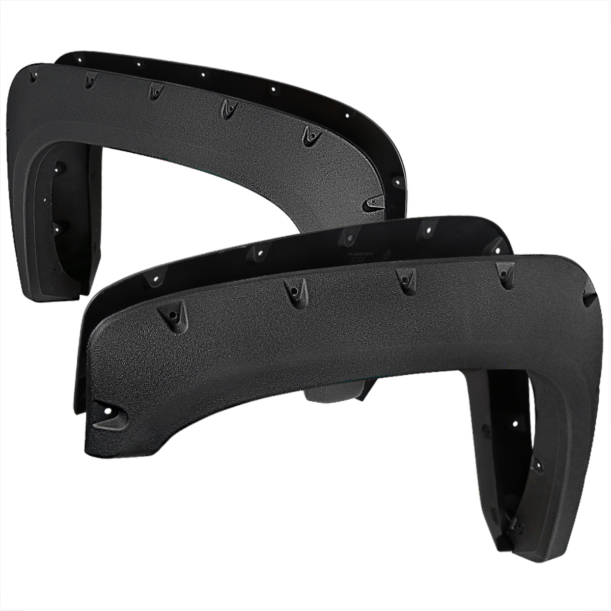 2007-2013 Chevrolet Silverado Black Rugged Texture Rivet Style Fender Flares