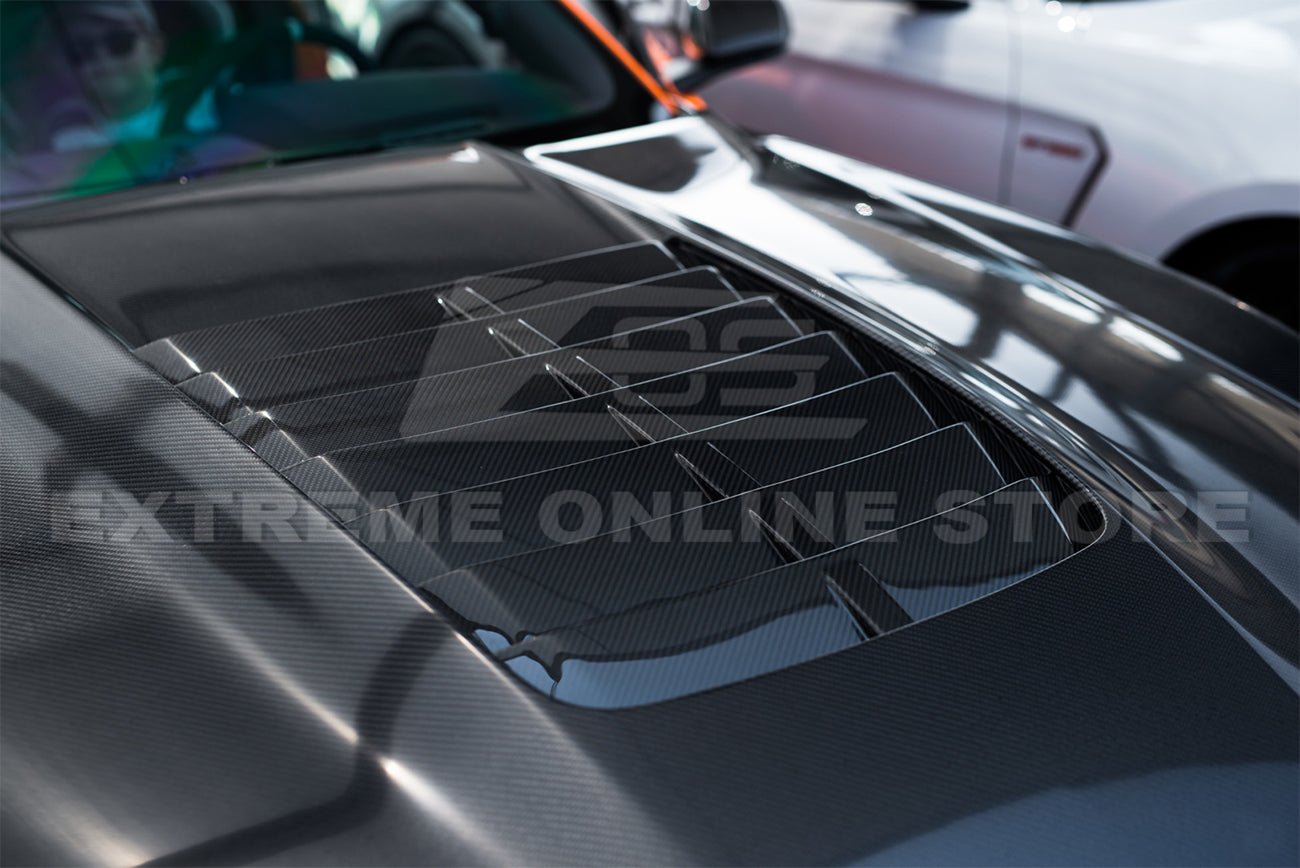 2020-23 Ford Mustang GT500 DRY Carbon Fiber Front Hood Vent & Rain Tray Cover