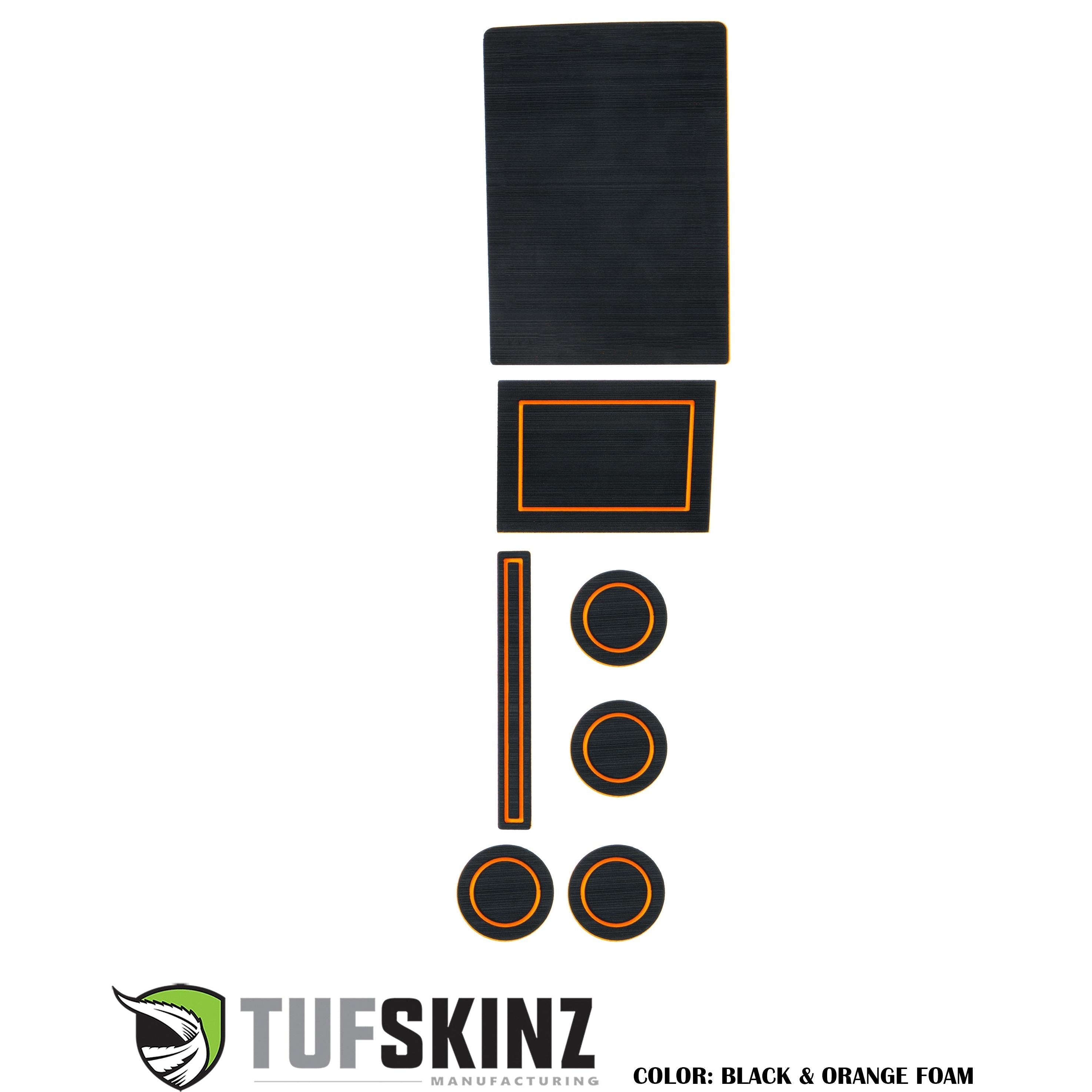 40/Console/40 Seats with Console Shifter w/o Center Dash Speaker Cup Holder inserts Fits 2017-2020 Ford F-150 Black/Orange