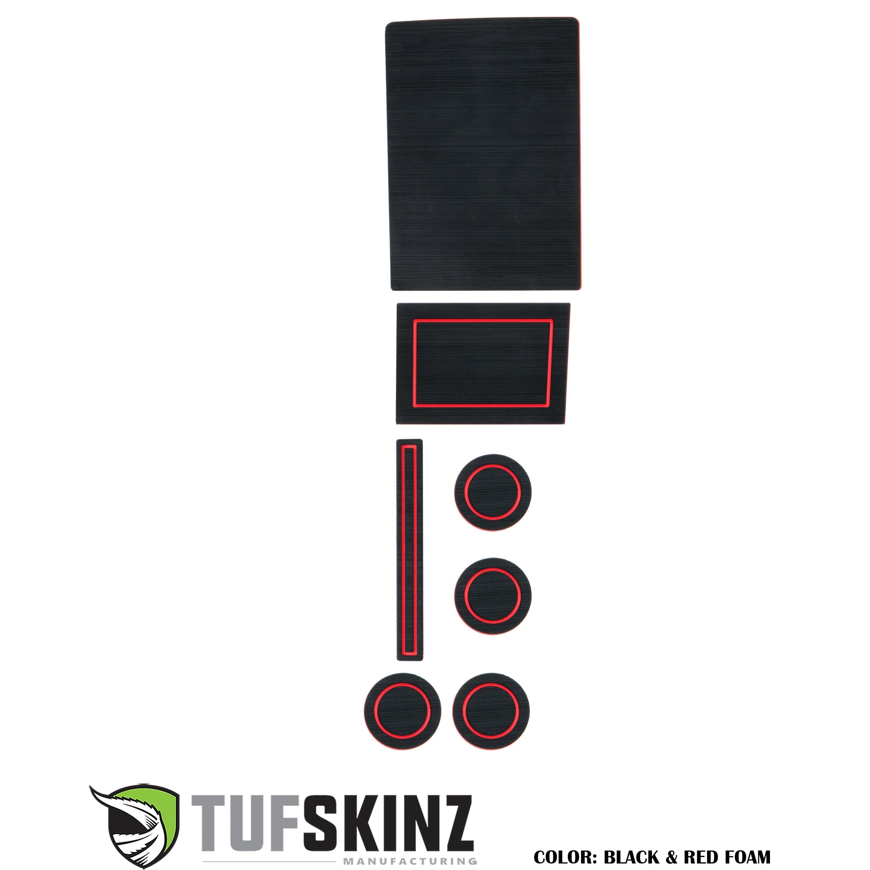 40/Console/40 Seats with Console Shifter w/o Center Dash Speaker Cup Holder inserts Fits 2017-2020 Ford F-150 Black/Red
