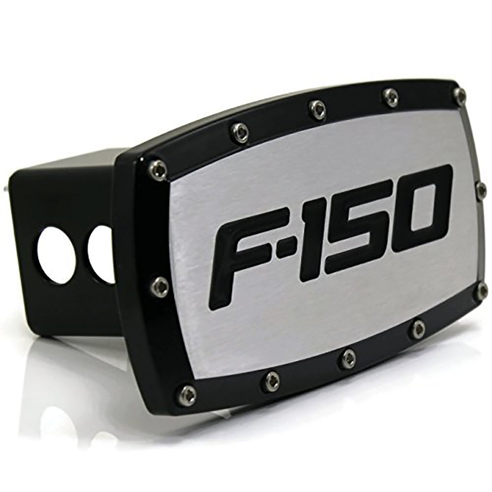 Ford F-150 Tow Hitch Cover - Billet Aluminum with Black Trim-SR1 Performance