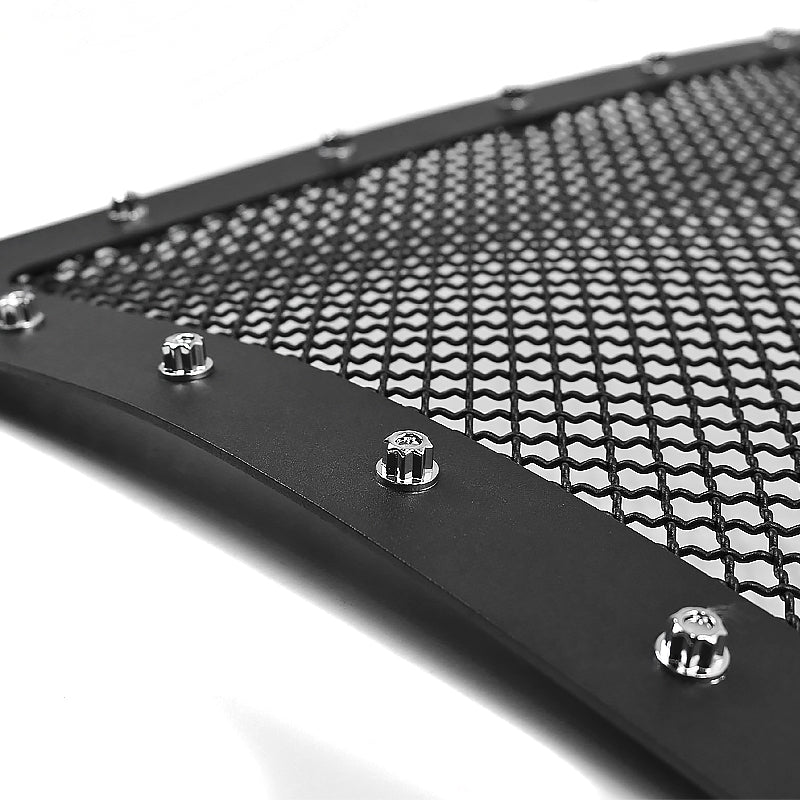 2009-2014 Ford F-150 Rivet Style Black Stainless Steel Mesh Grille Center Insert
