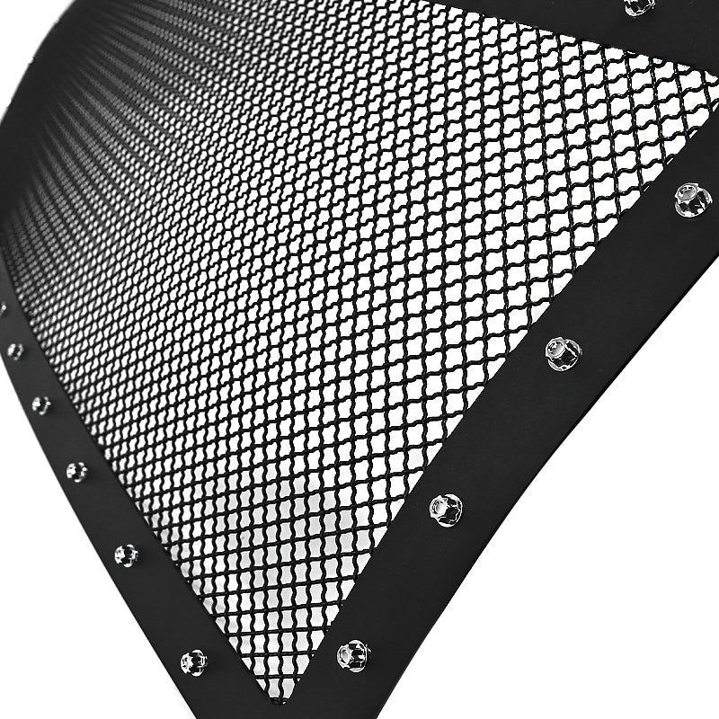 2009-2014 Ford F-150 Rivet Style Black Stainless Steel Mesh Grille Center Insert