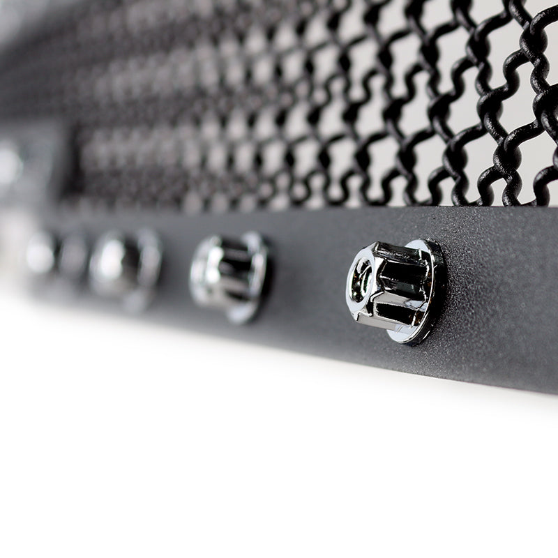 2005-2007 Chevrolet Silverado Rivet Style Black Stainless Steel 2PC Mesh Grille Insert