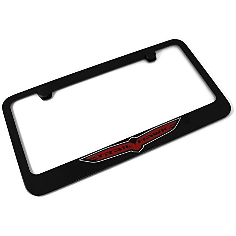 Jeep Trail Hawk License Plate Frame - Black