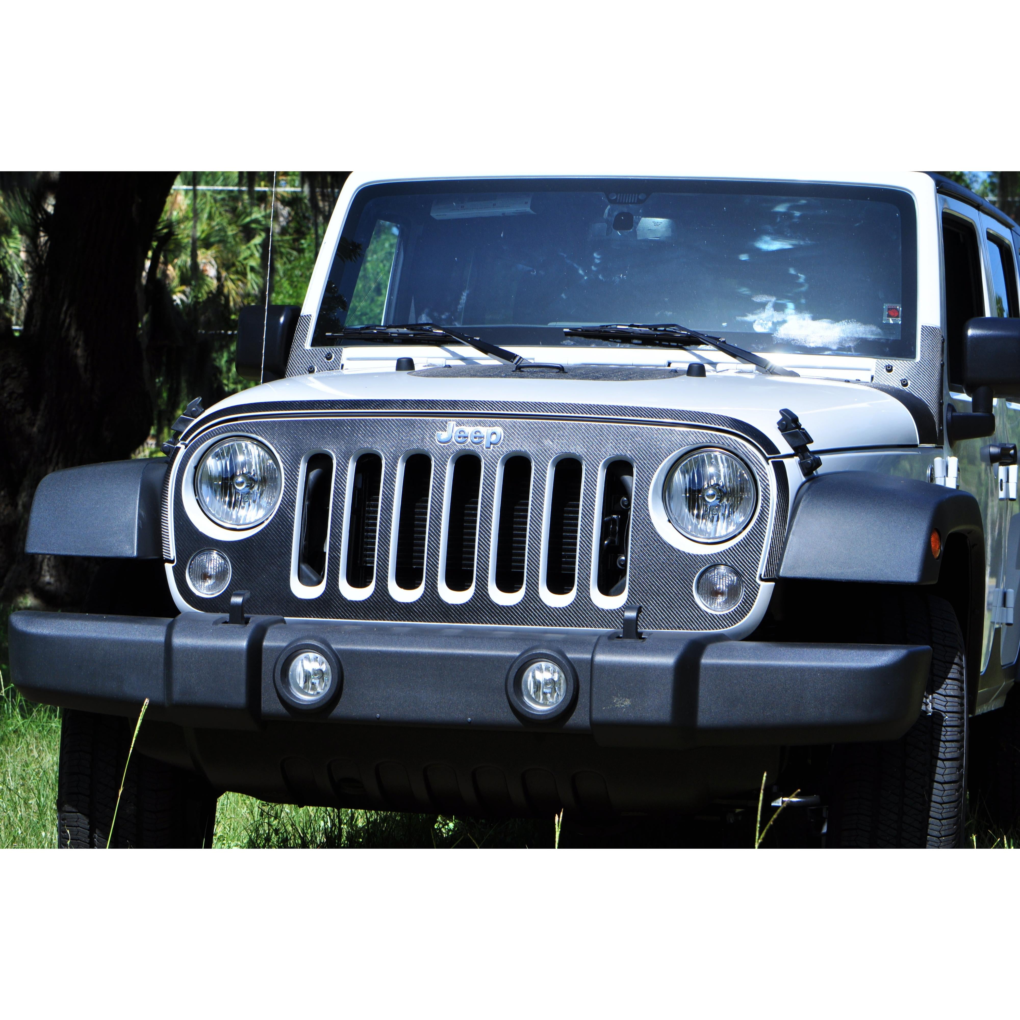 Front Grill Overlay Fits 2007-2018 Jeep Wrangler JK