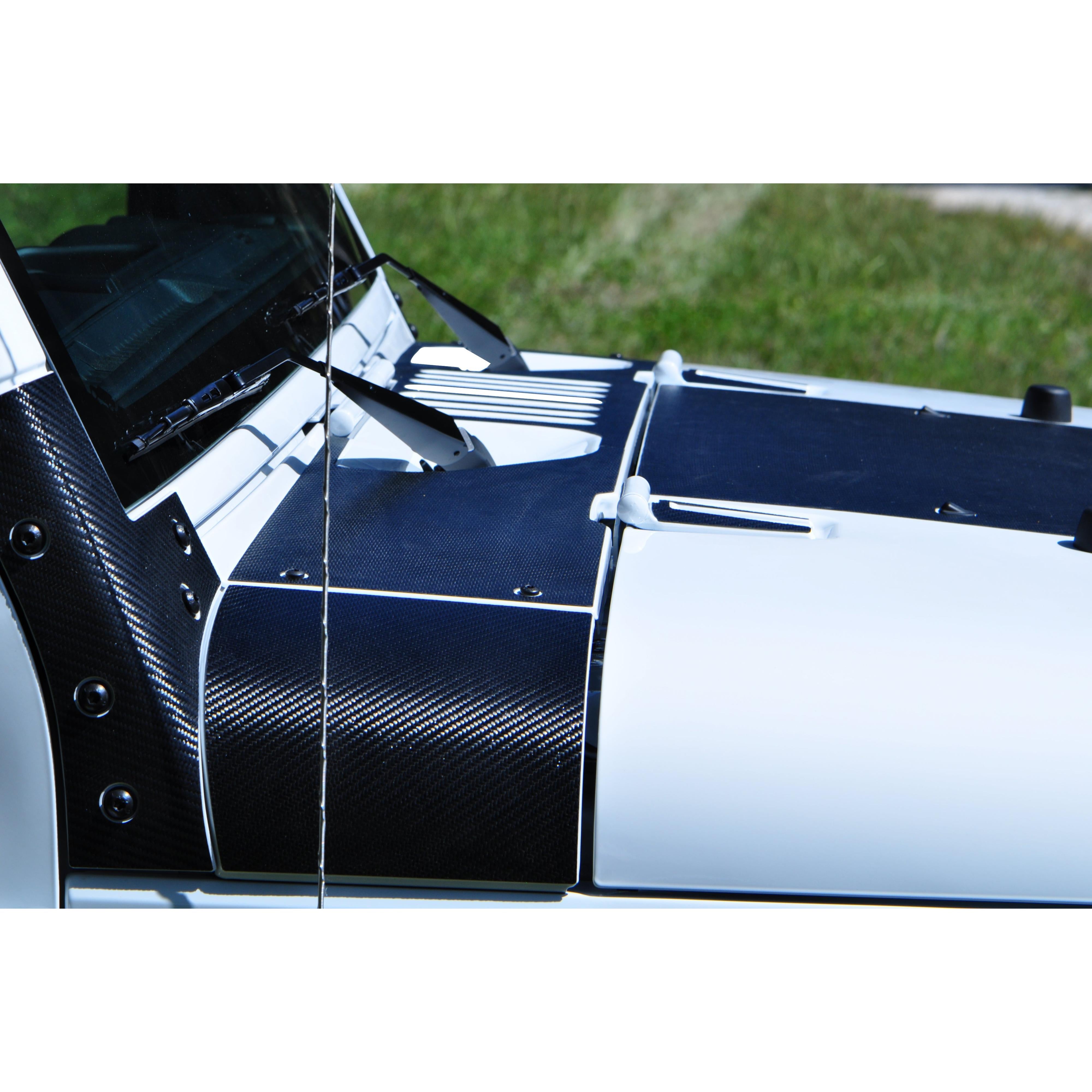 Cowl and Hood Vent Accents Fits 2007-2018 Jeep Wrangler JK
