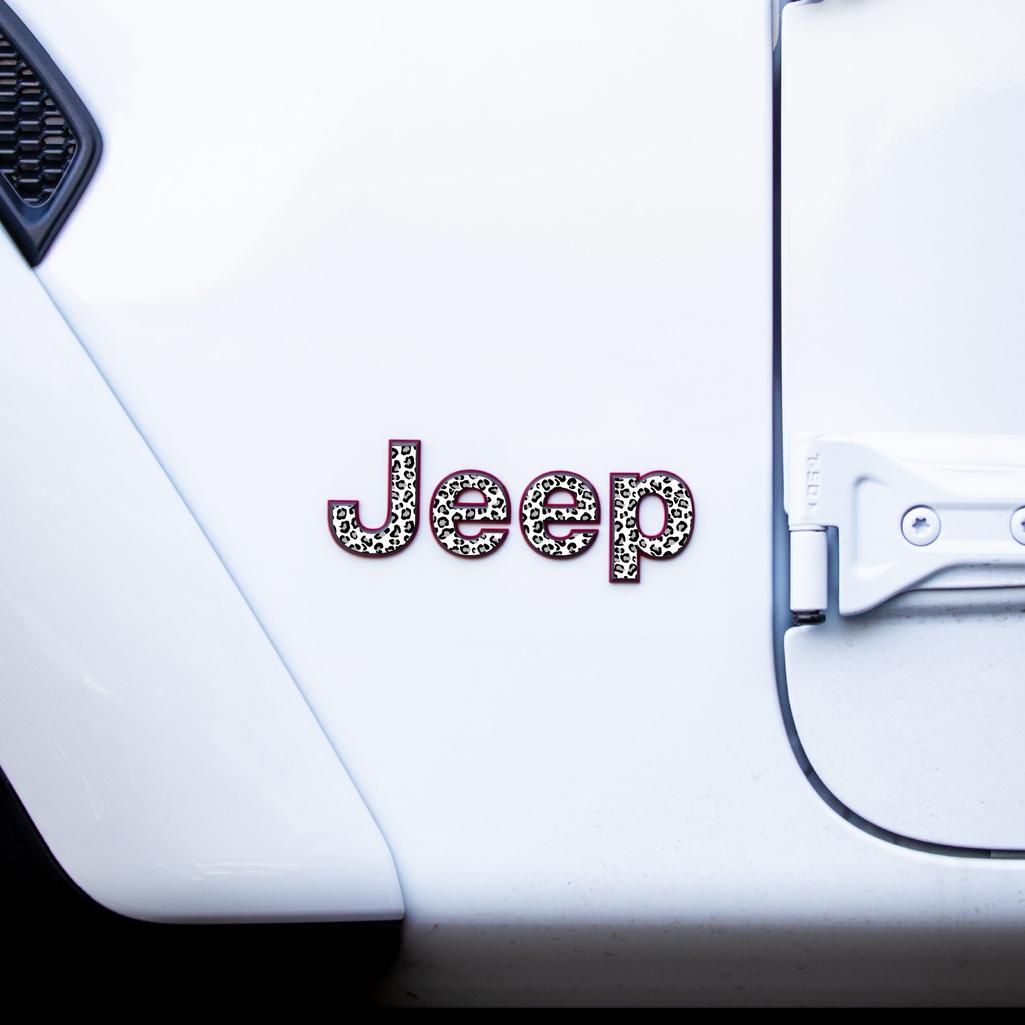 Jeep Emblem Overlay Decals – Animal Print Designs | Fits Wrangler JL, JK, TJ & YJ