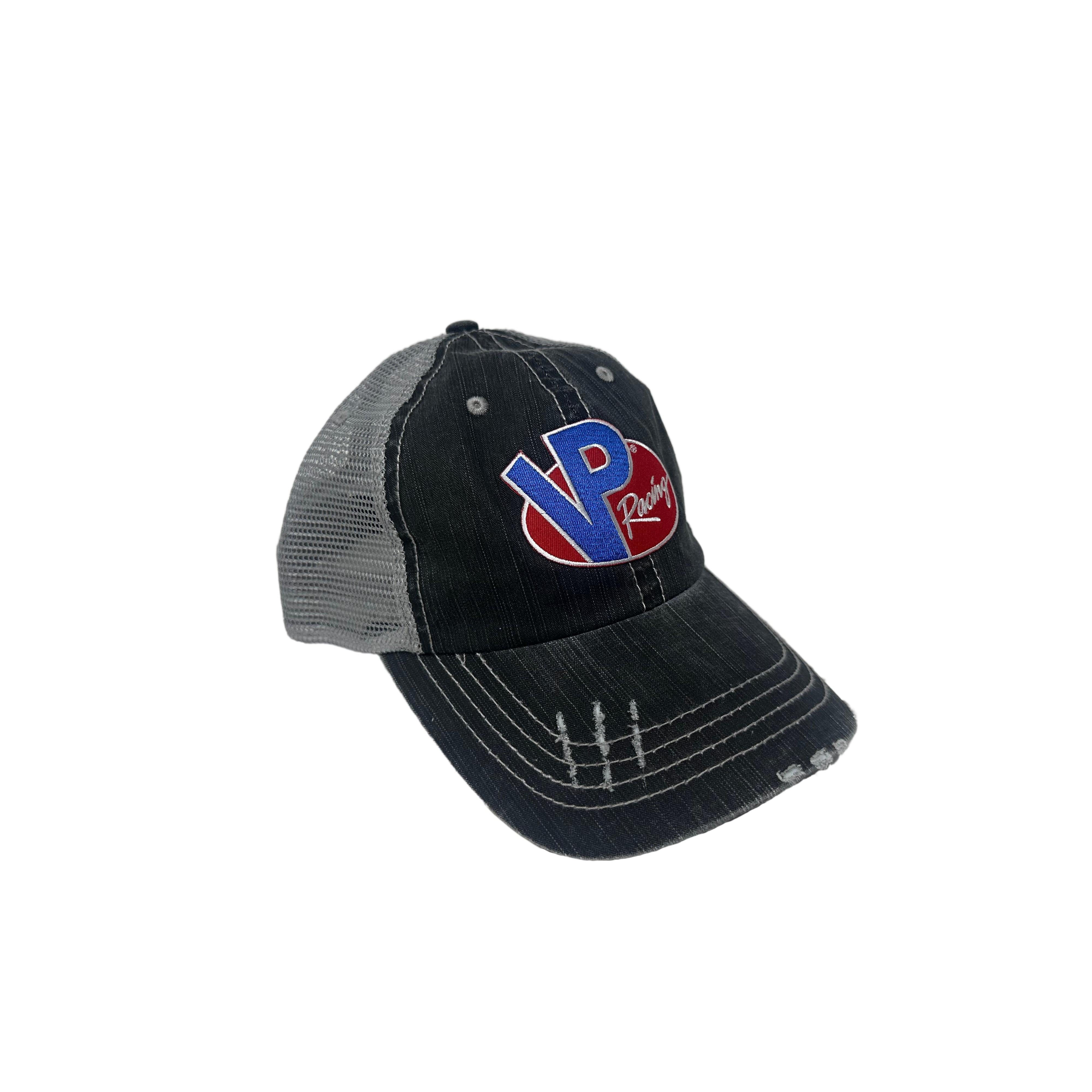 VP Racing Fuels Weathered Logo Cap - Low Profile Adjustable Trucker Hat - Grey-SR1 Performance