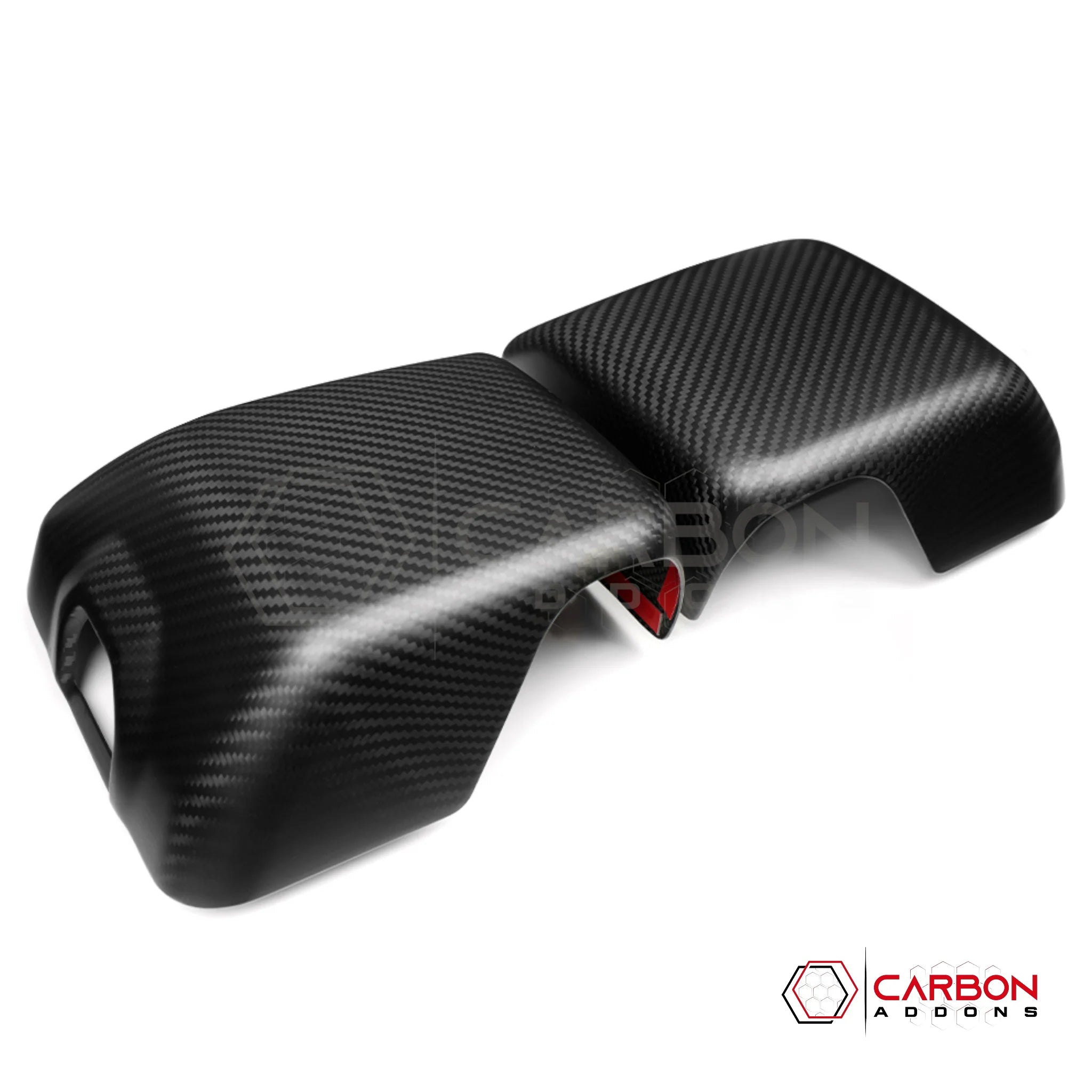 Jeep Gladiator JT & Wrangler JL Side View Mirror Covers (With or Without Light) – Real Dry Carbon Fiber (Glossy or Matte) 2020–Current
