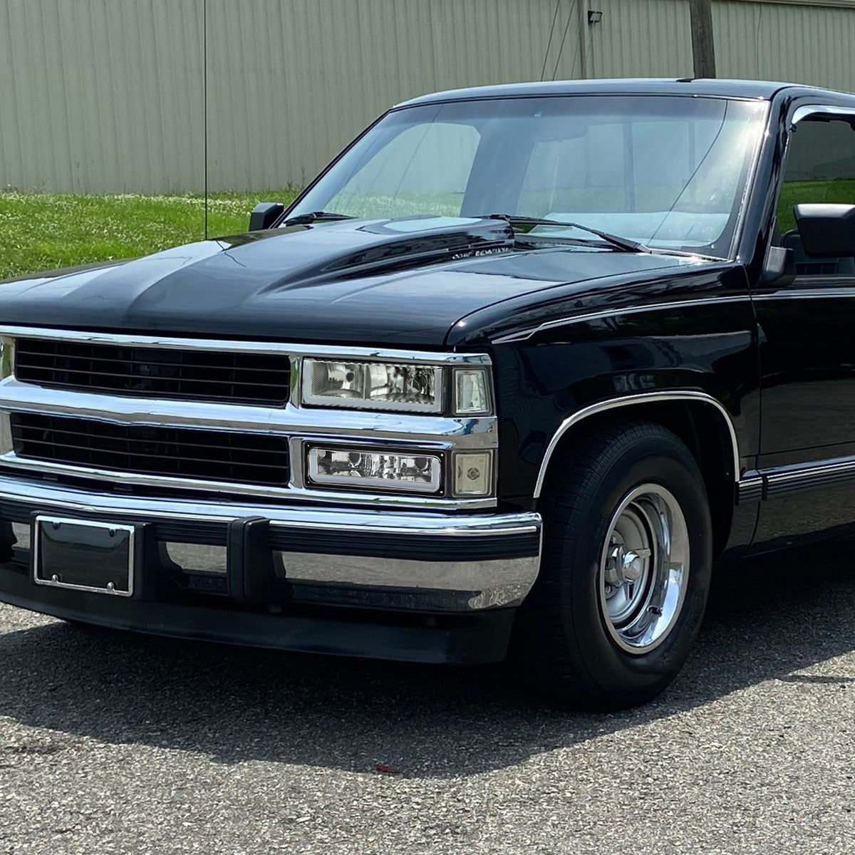 1988-1998 Chevrolet C10 GMC C/K LED Strip Bumper Corner Signal Lights (Chrome Housing/Clear Lens)