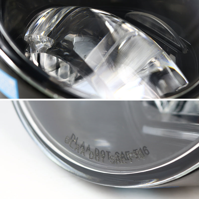 2012-2014 Toyota Camry SMD LED Projector Fog Lights w/ Switch, Wiring Harness, & Black Bezels (Chrome Housing/Clear Lens)