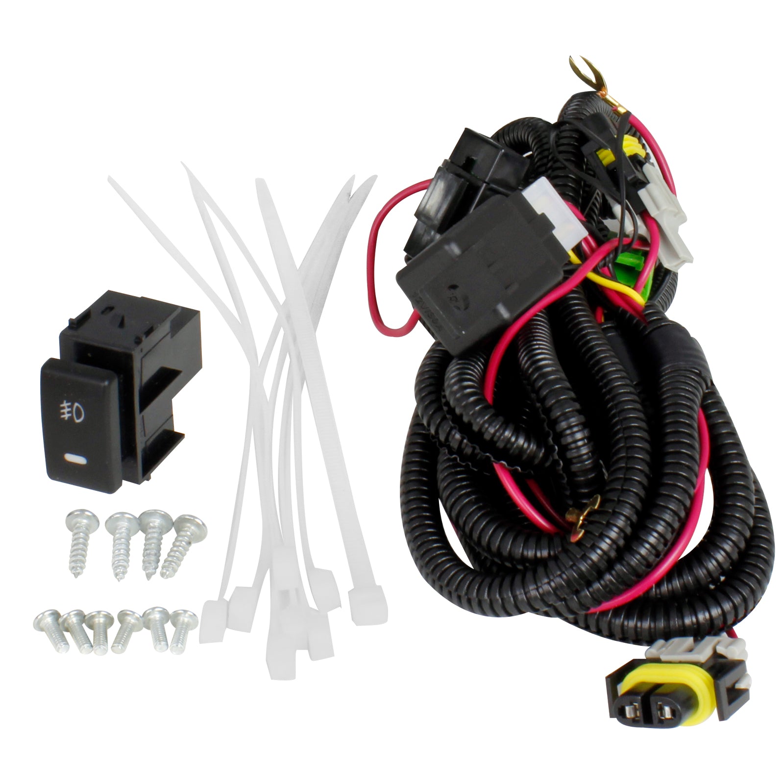 2005-2012 Nissan Pathfinder/Frontier H11 Fog Lights Kit w/ Switch & Wiring Harness (Chrome Housing/Clear Lens)