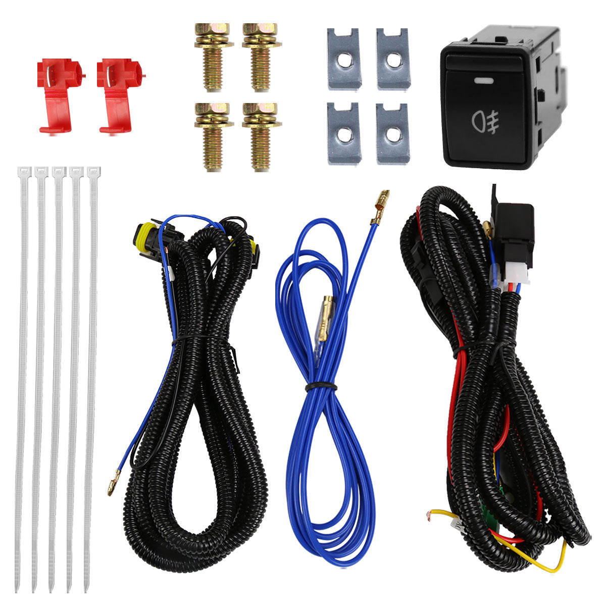 2013-2015 Nissan Sentra H11 Fog Lights Kit w/ Switch & Wiring Harness (Chrome Housing/Clear Lens)