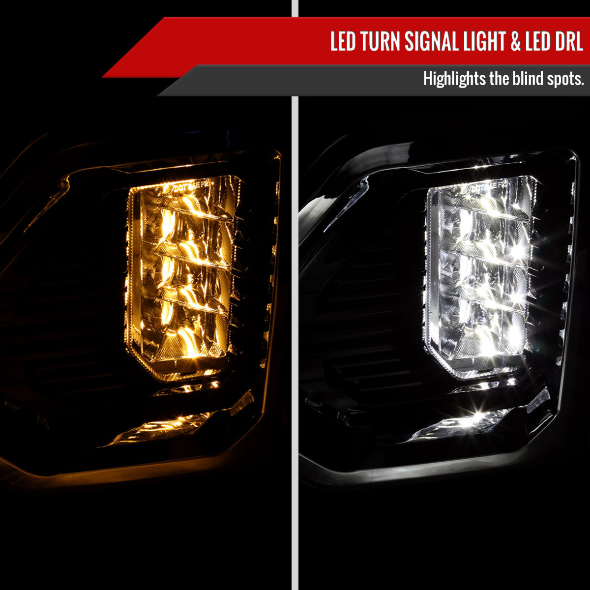 2019-2021 GMC Sierra 1500 Denali/SLT/AT4 Switchback LED Fog Lights Kit (Chrome Housing/Clear Lens)