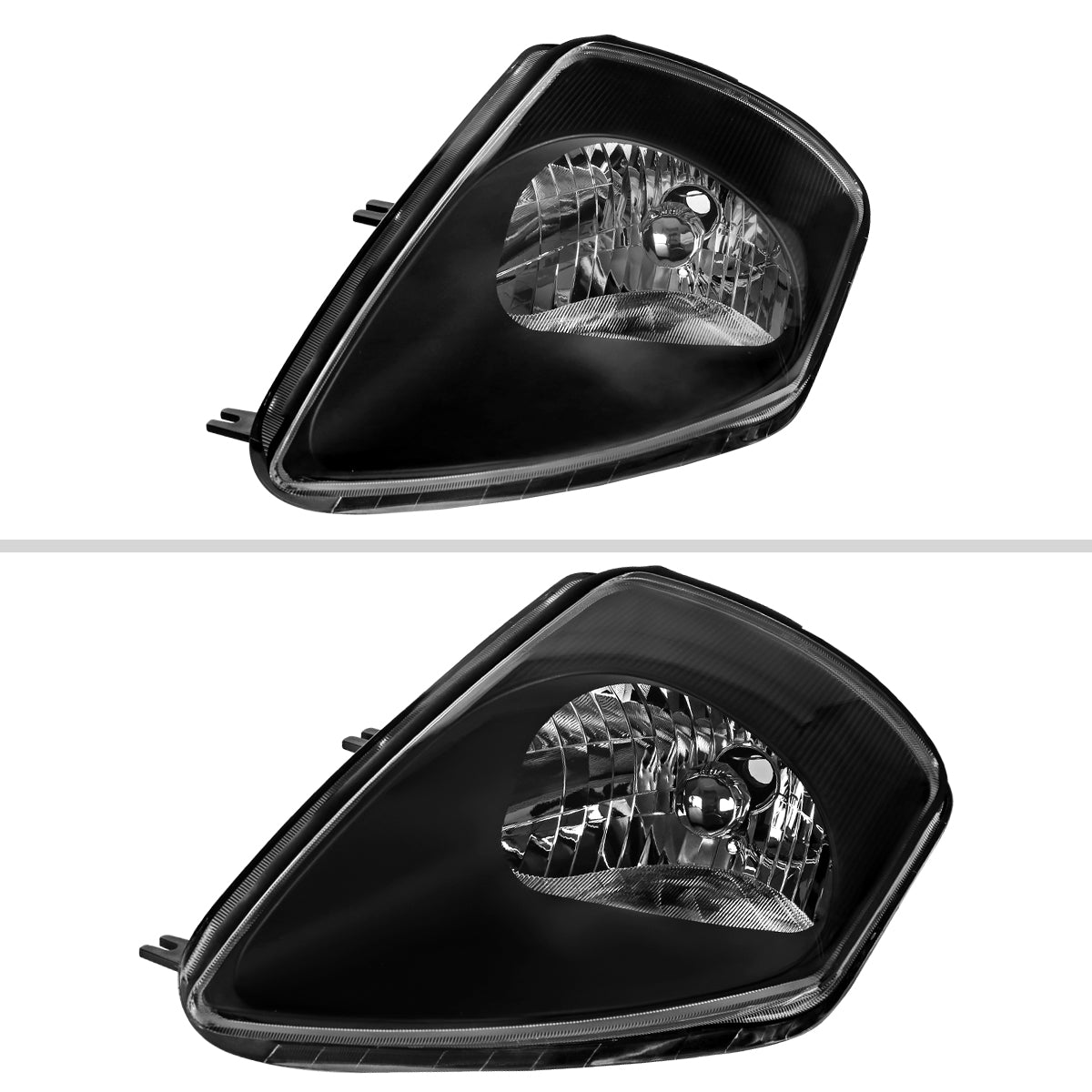 2000-2005 Mitsubishi Eclipse Factory Style Crystal Headlights (Matte Black Housing/Clear Lens)