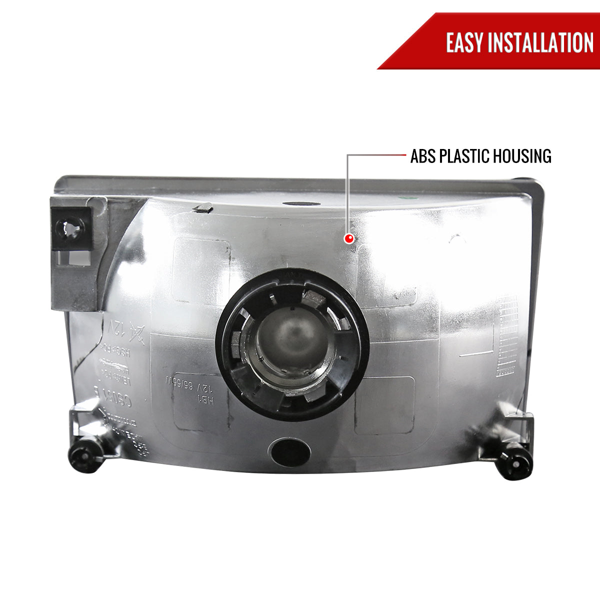 1993-1998 Jeep Grand Cherokee Factory Style Headlights (Chrome Housing/Clear Lens)