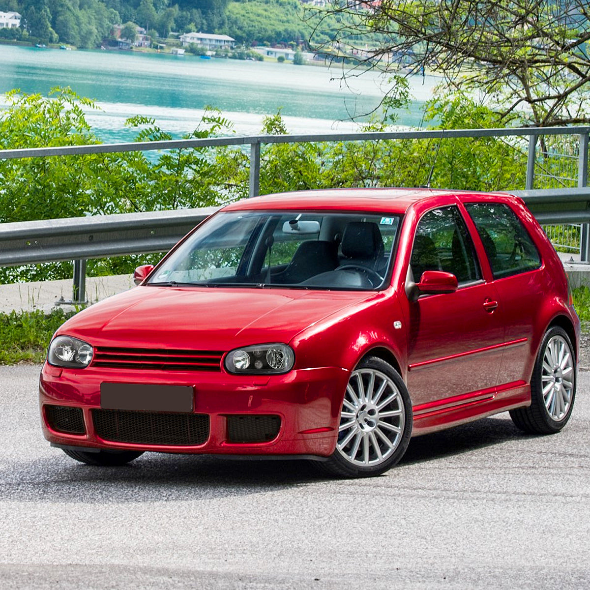 1999-2006 Volkswagen Golf Mk4 GTI/R32 Cabrio V2 Factory Style Headlights (Matte Black Housing/Clear Lens)