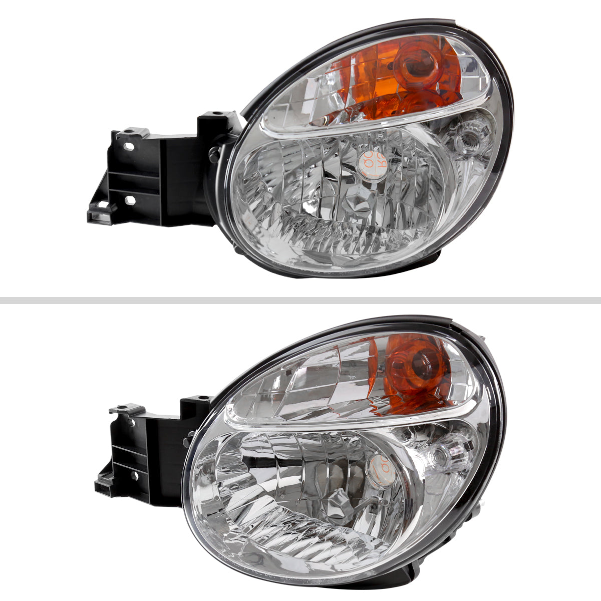 2002-2003 Subaru Impreza OEM Replacement Headlights (Chrome Housing/Clear Lens)