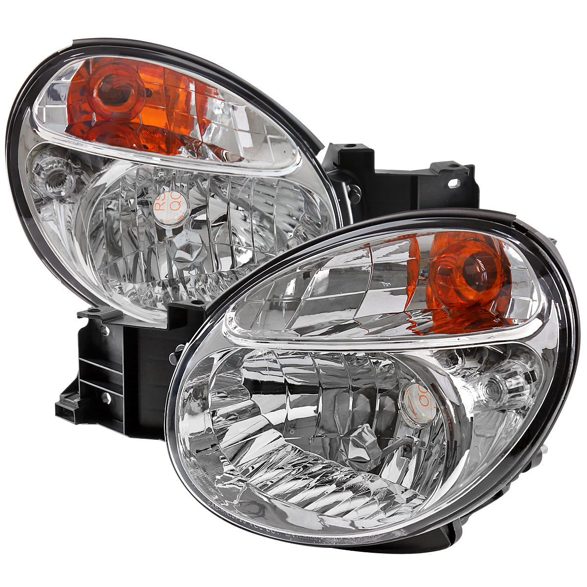 2002-2003 Subaru Impreza OEM Replacement Headlights (Chrome Housing/Clear Lens)