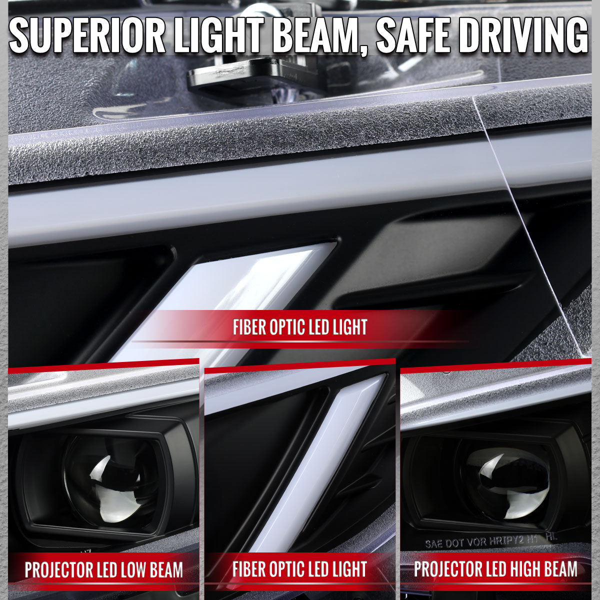 2016-2021 Honda Civic Full LED Projector Headlights w/ Switchback LED Sequential Turn Signals DRL Parking Strip (Matte Black Housing / Clear Lens)