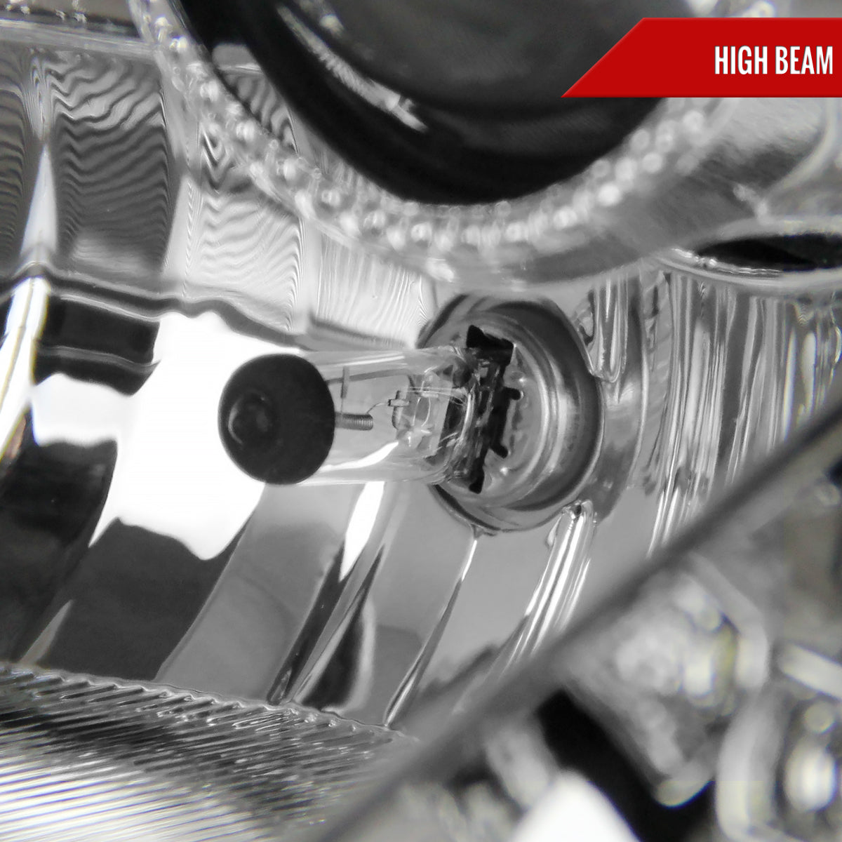 2003-2005 Nissan 350Z Projector Headlights w/ SMD LED Light Strip (Chrome Housing/Clear Lens)