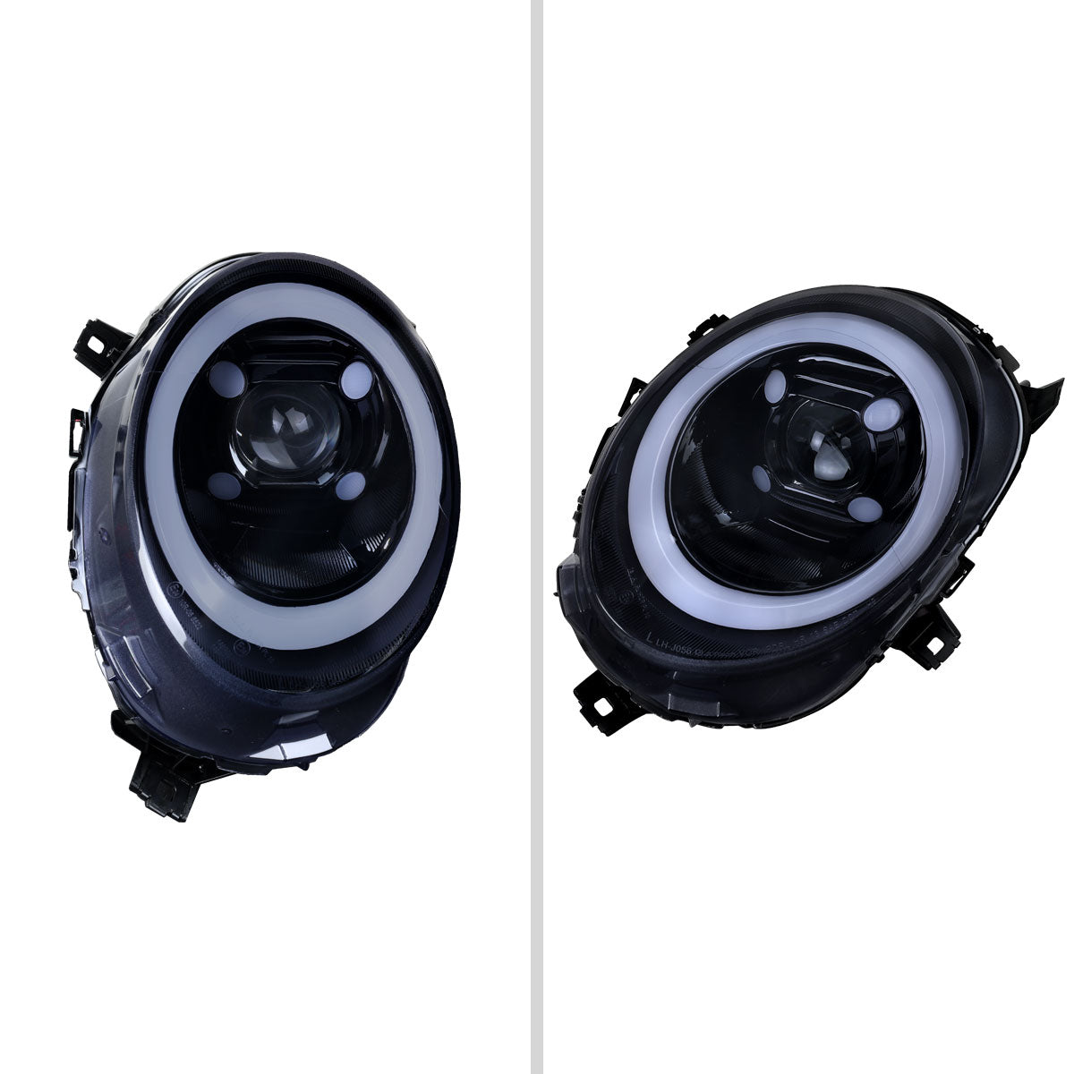 2014-2021 Mini Cooper F55 F56 F57 Projector Headlights Swithback LED DRL (Glossy Black Housing / Smoked Lens)
