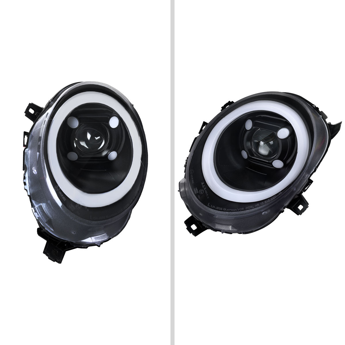 2014-2021 Mini Cooper F55 F56 F57 Projector Headlights Swithback LED DRL (Matte Black Housing / Clear Lens)