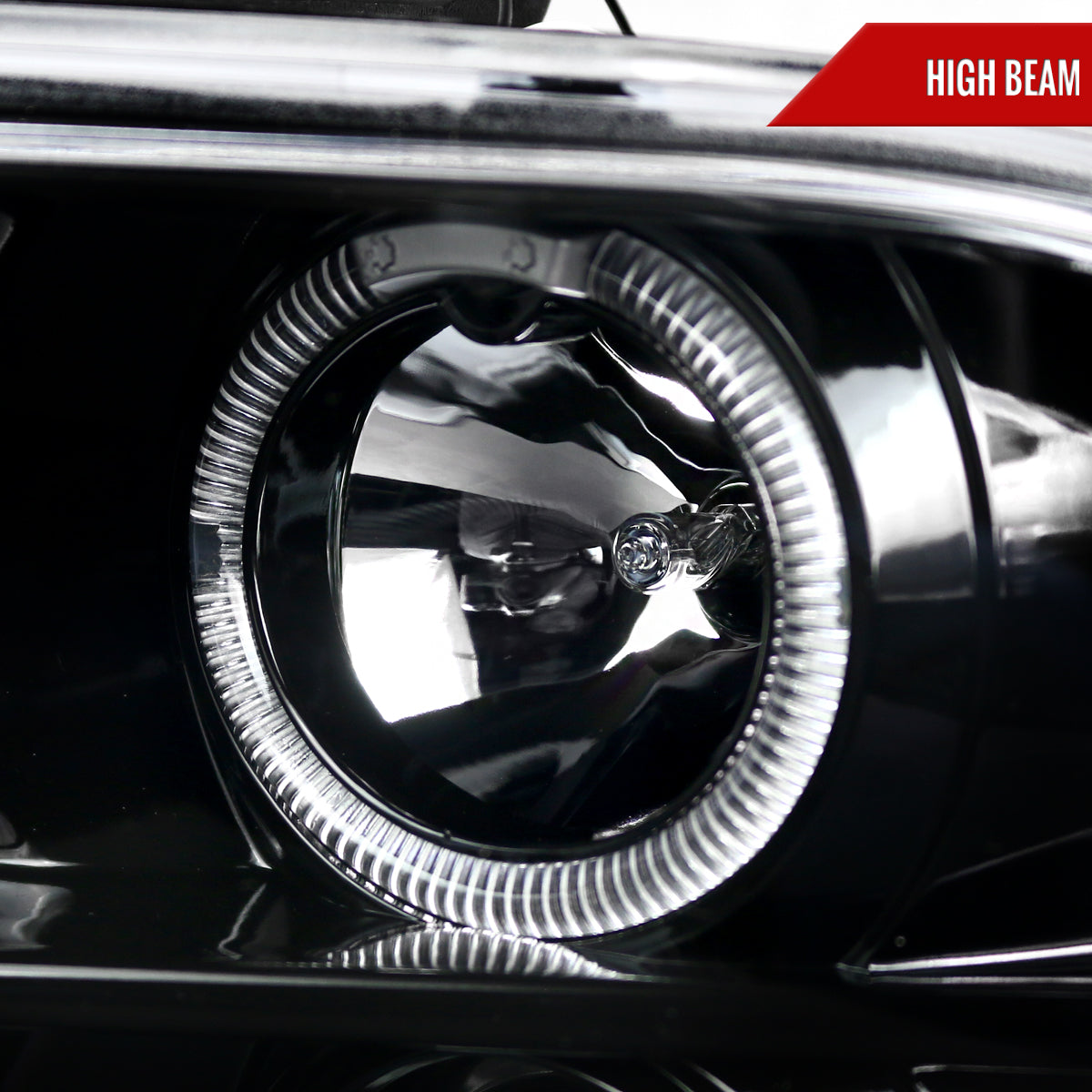 2005-2009 Ford Mustang Halo Projector Headlights (Jet Black Housing/Clear Lens)