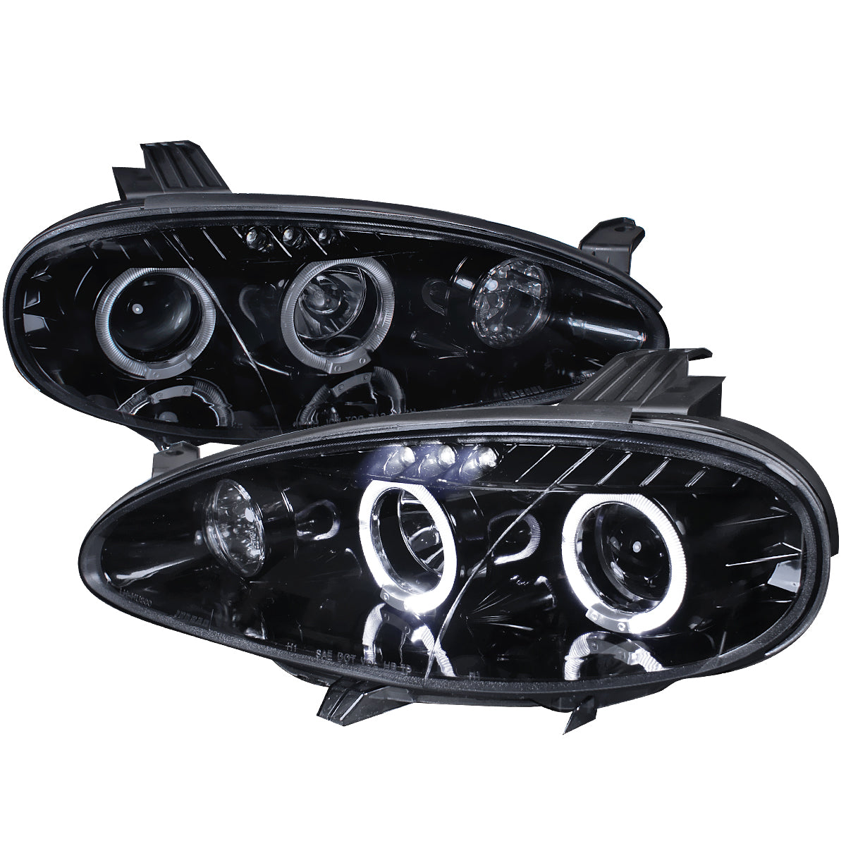 2001-2005 Mazda Miata MX-5 Dual Halo Projector Headlights (Glossy Black Housing/Smoked Lens)