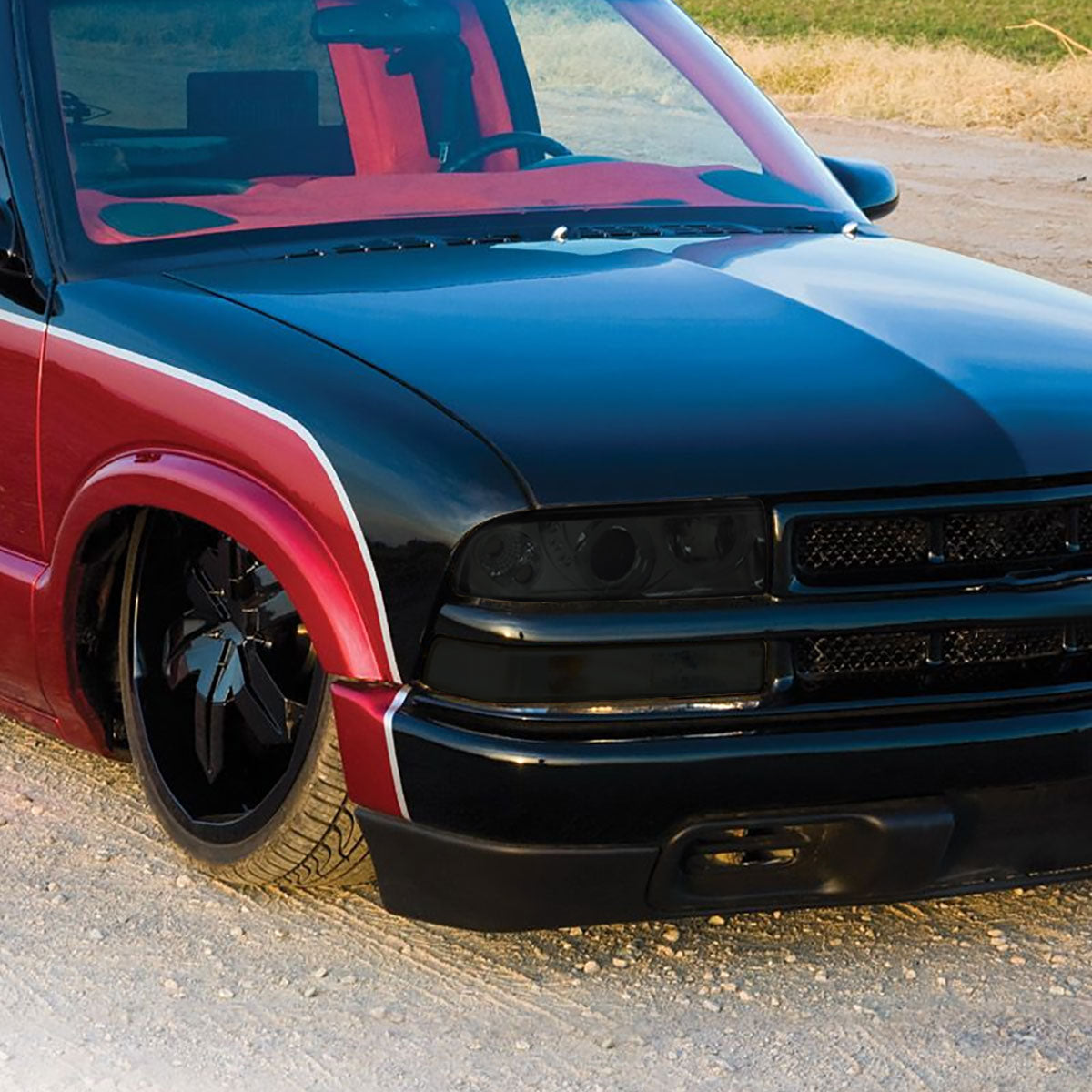 1998-2004 Chevrolet S10 Dual Halo Projector Headlights (Chrome Housing/Smoked Lens)