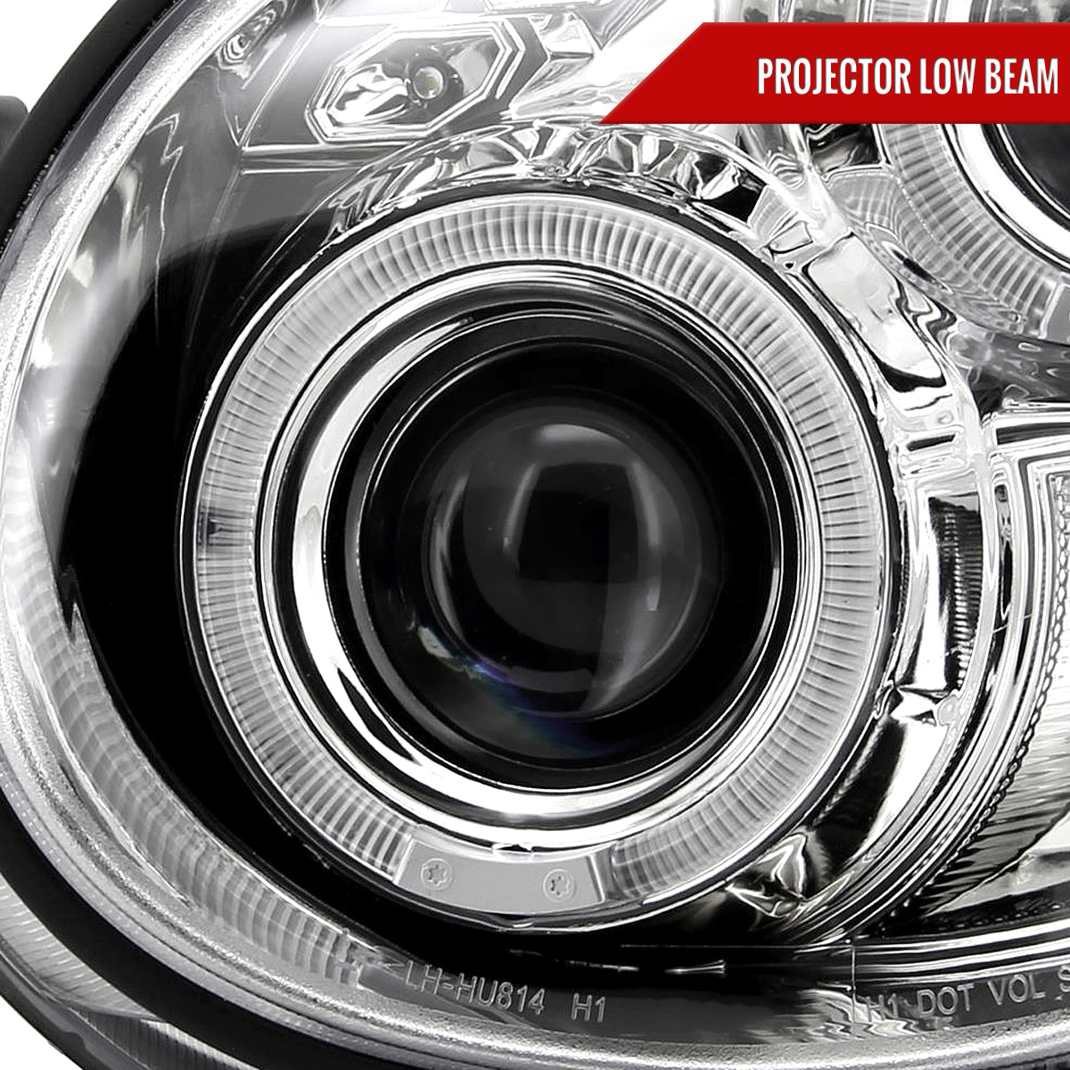 2002-2003 Subaru Impreza Dual Halo Bug Eye Projector Headlights (Chrome Housing/Clear Lens)