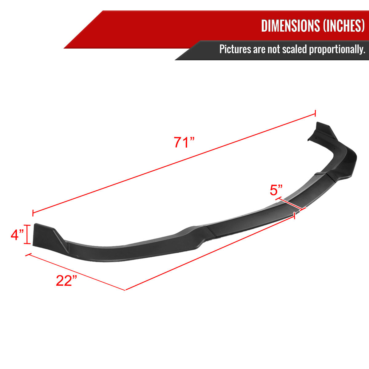 2011-2014 Dodge Charger SRT8 Matte Black 3PC Front Bumper Lip Splitter Kit