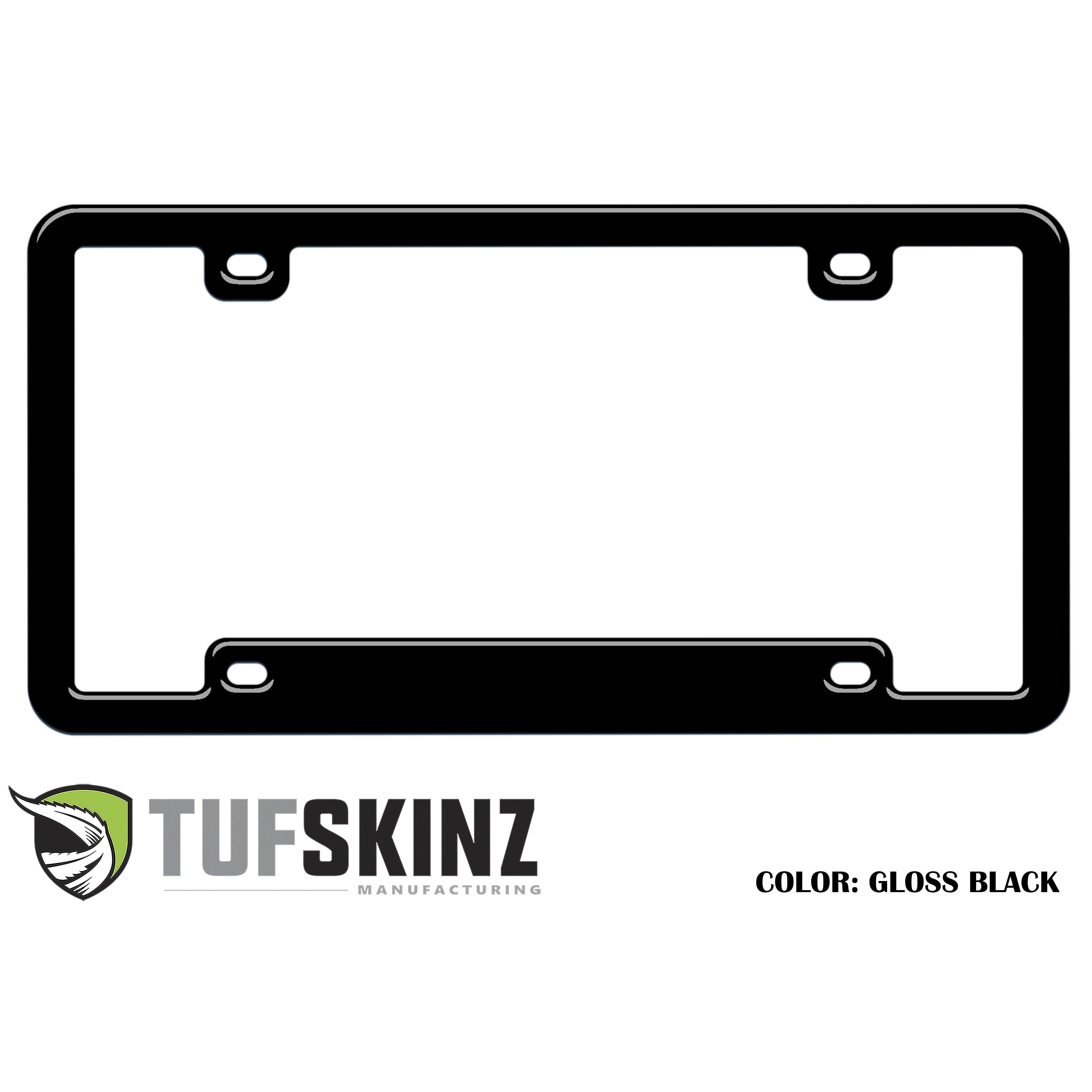License Plate Frame Accent Trim Fits 0-0 Universal Gloss Black