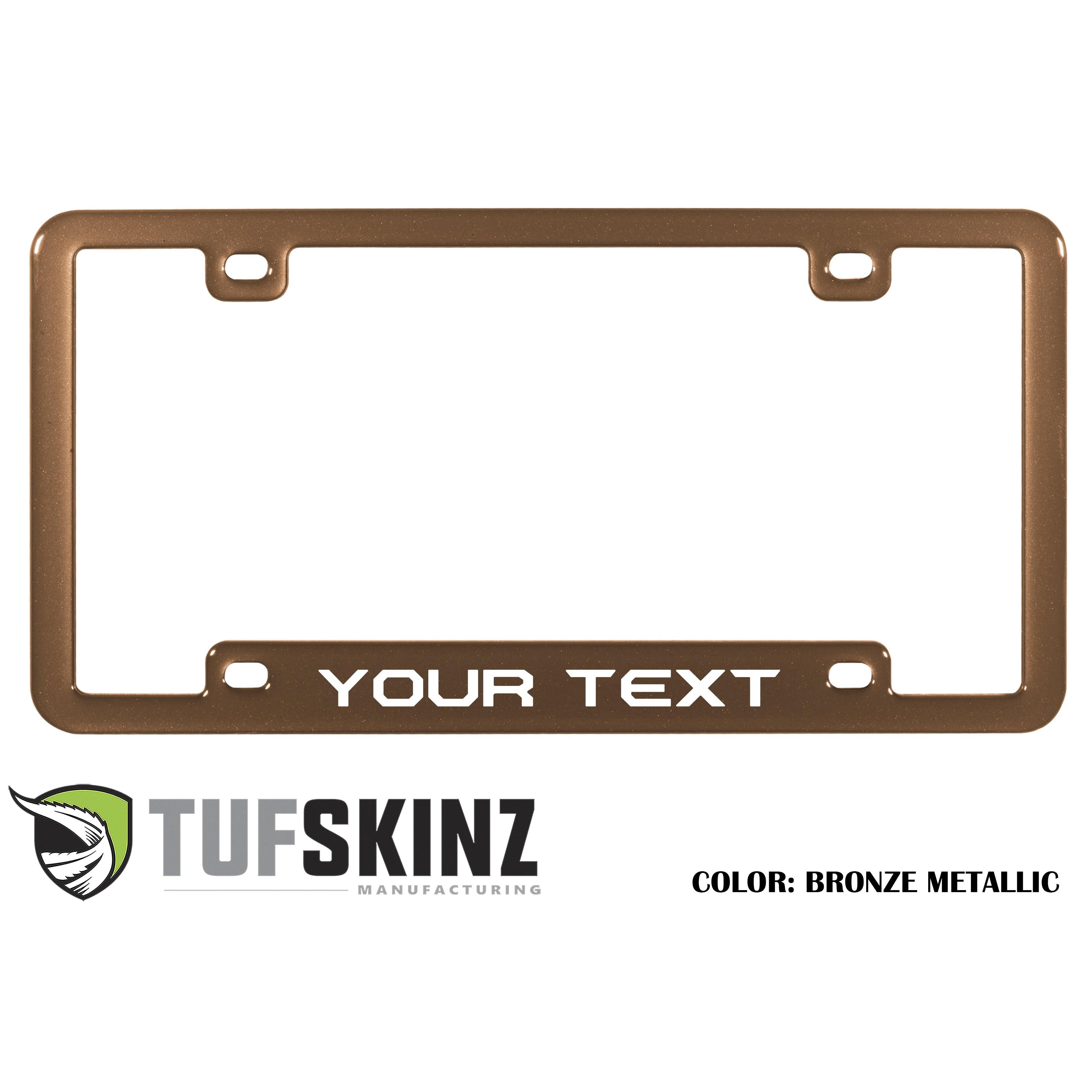 License Plate Frame Accent Trim Fits 0-0 Universal Bronze Metallic