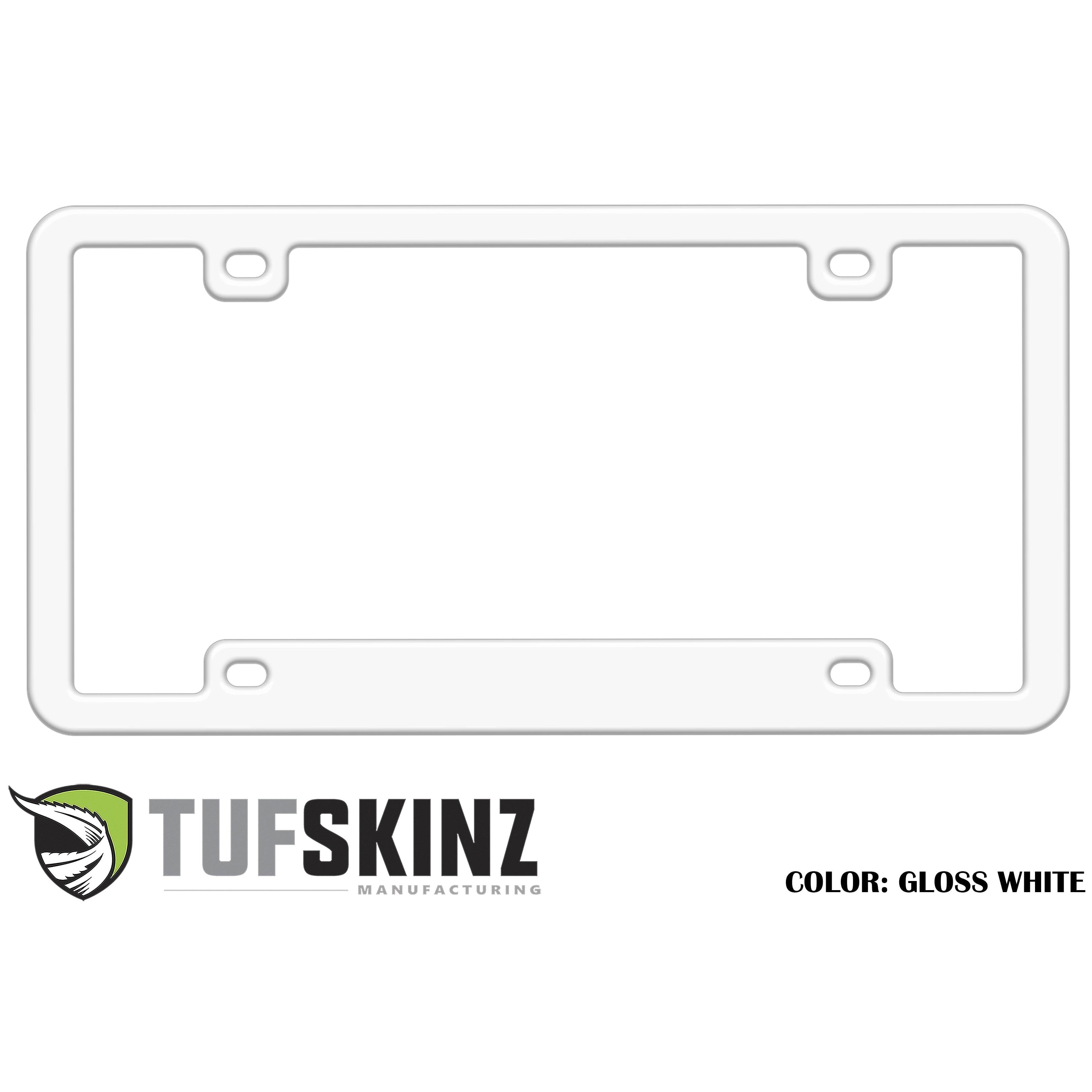 License Plate Frame Accent Trim Fits 0-0 Universal Gloss White
