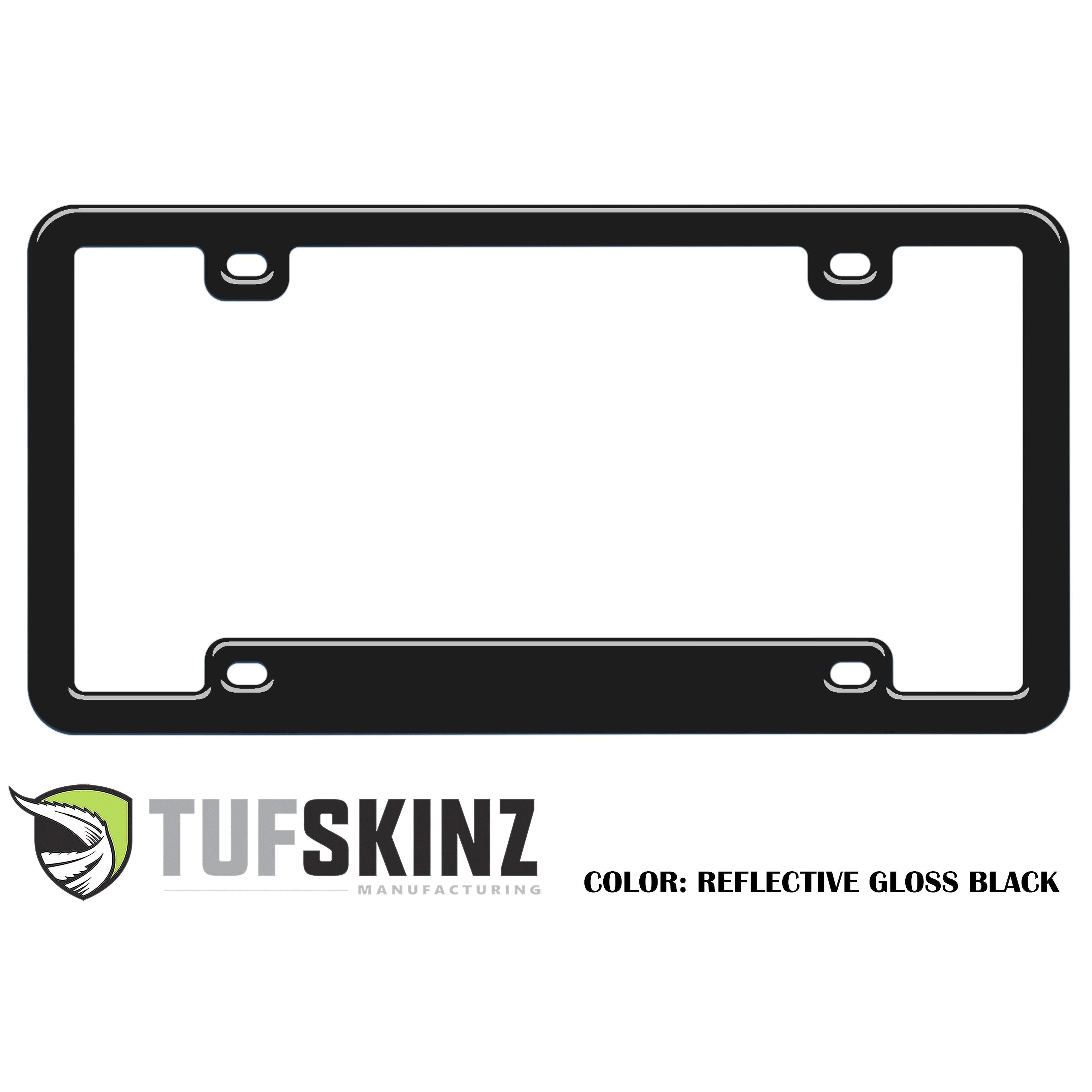 License Plate Frame Accent Trim Fits 0-0 Universal Reflective Black